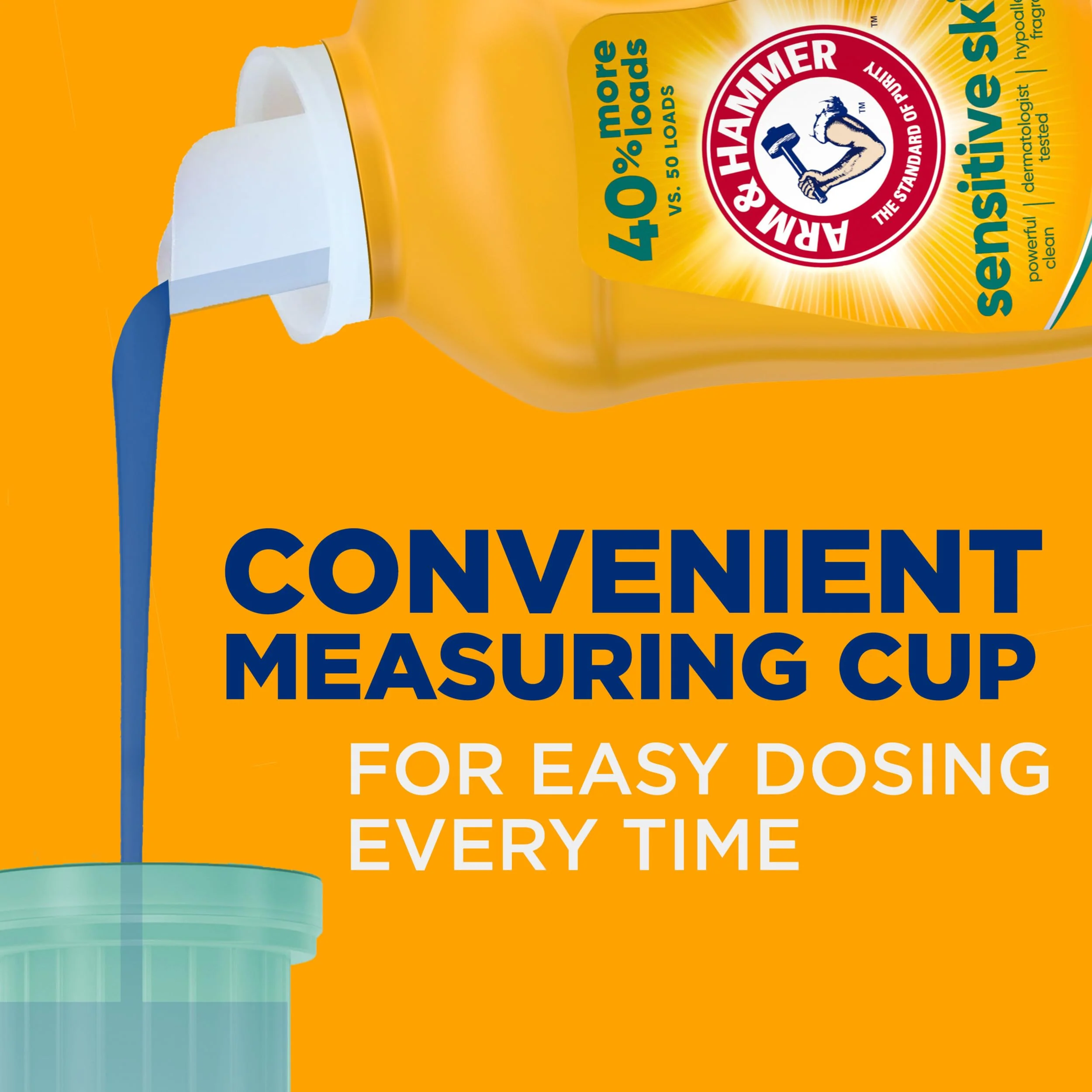 ARM & HAMMER Sensitive Skin Liquid Laundry Detergent, Fresh Scent, 105 fl oz, 105 Loads - Image 9