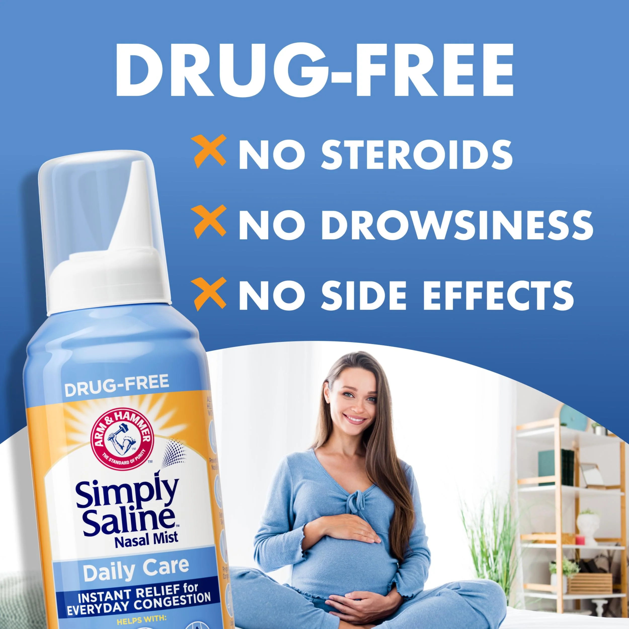 ARM & HAMMER Simply Saline Nasal Care Daily Mist 4.5oz – Instant Relief for Every Day Congestion – One 4.5oz Bottle - Image 5