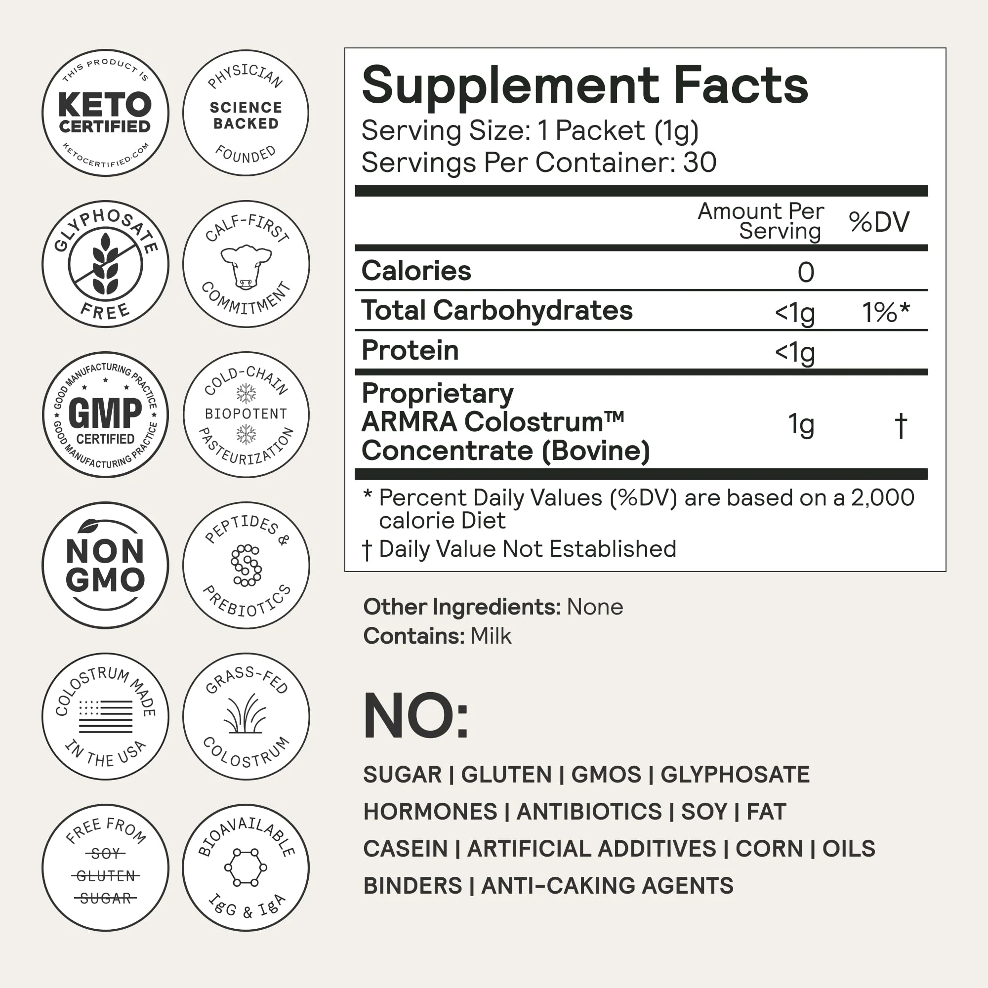 ARMRA Colostrum Powder | Unflavored | Gut Health & Bloating | Skin & Hair | Immunity | Keto, Gluten & Fat-Free | 60 Servings - Image 7