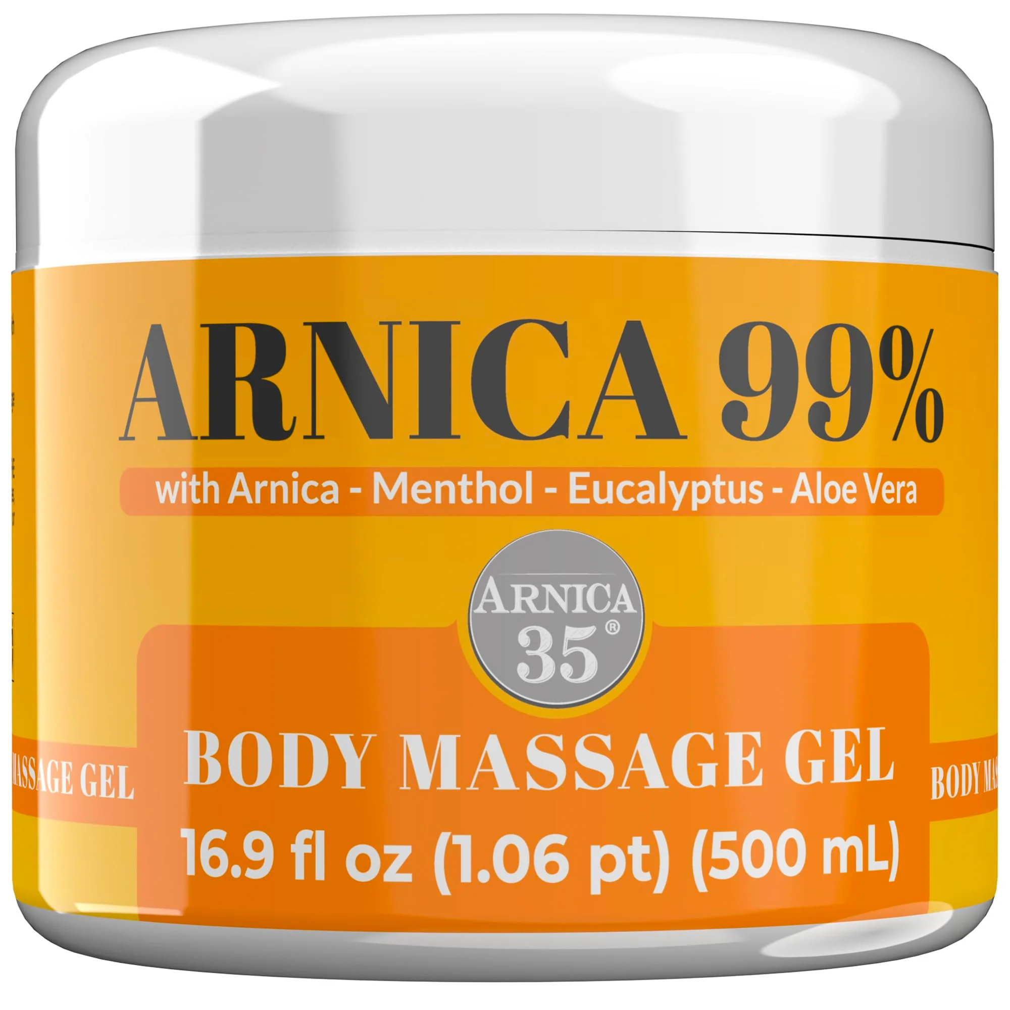 Arnica 35 Arnica Body Massage Gel – Water-Based Cosmetic Massage Gel with Arnica Montana, Fast-Absorbing Lightweight Texture, Non-Greasy Feel, Dermatologically Tested, 16.9 fl oz