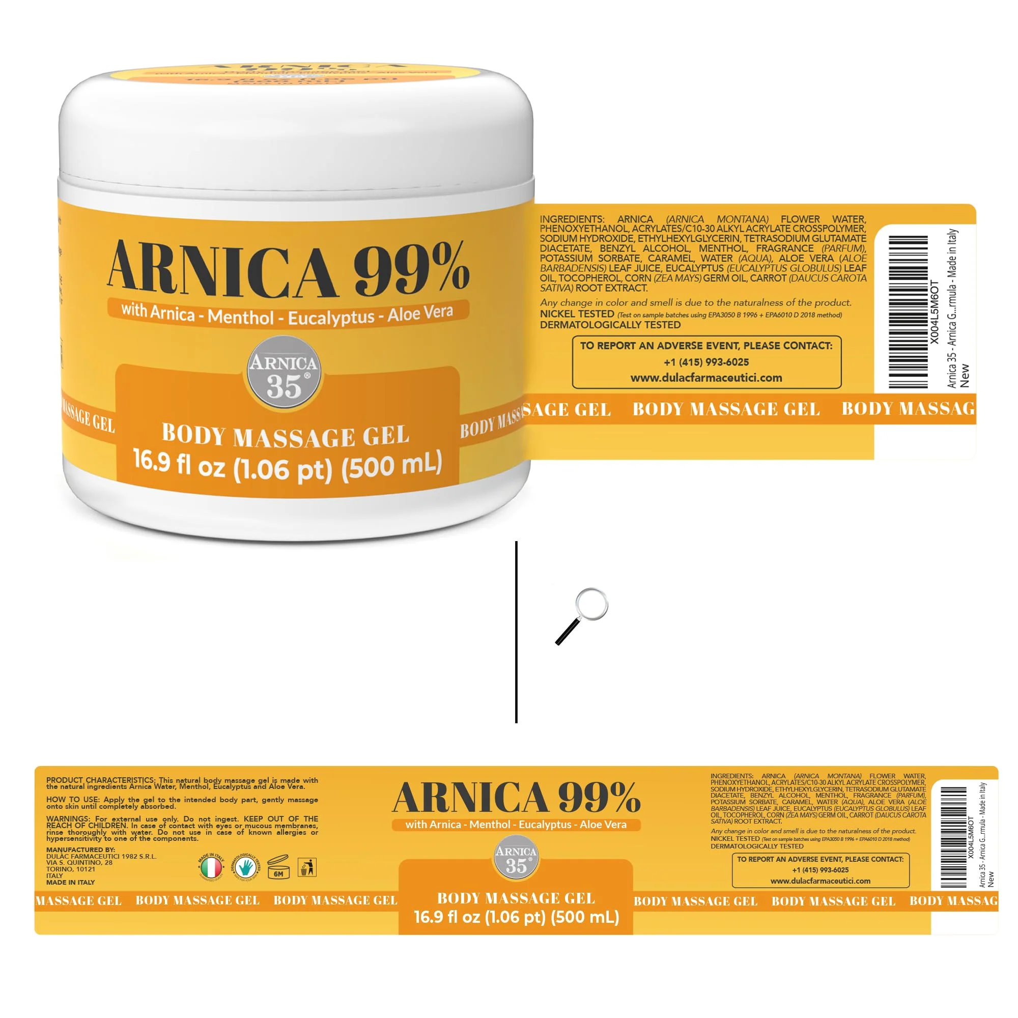 Arnica 35 Arnica Body Massage Gel – Water-Based Cosmetic Massage Gel with Arnica Montana, Fast-Absorbing Lightweight Texture, Non-Greasy Feel, Dermatologically Tested, 16.9 fl oz - Image 2