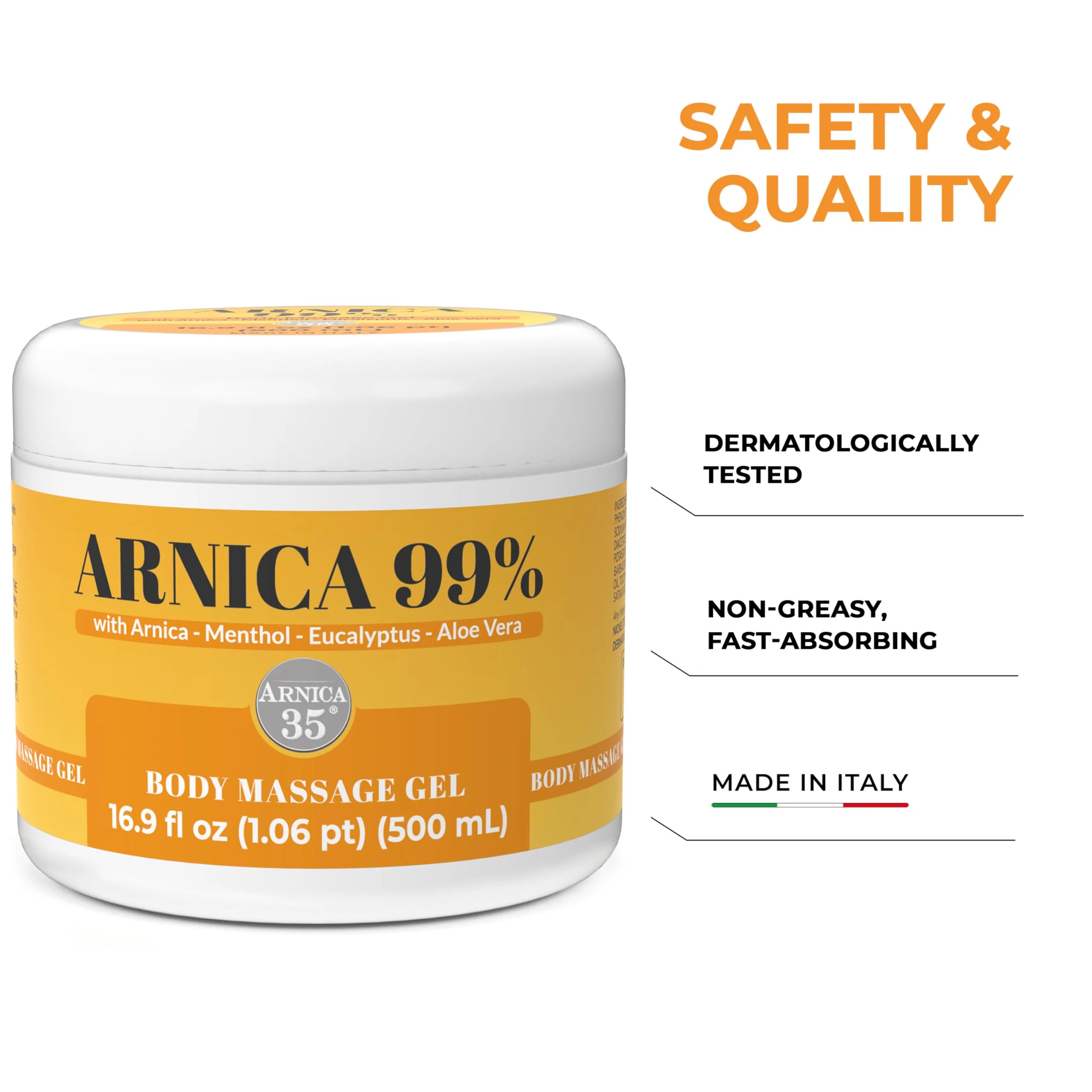 Arnica 35 Arnica Body Massage Gel – Water-Based Cosmetic Massage Gel with Arnica Montana, Fast-Absorbing Lightweight Texture, Non-Greasy Feel, Dermatologically Tested, 16.9 fl oz - Image 6