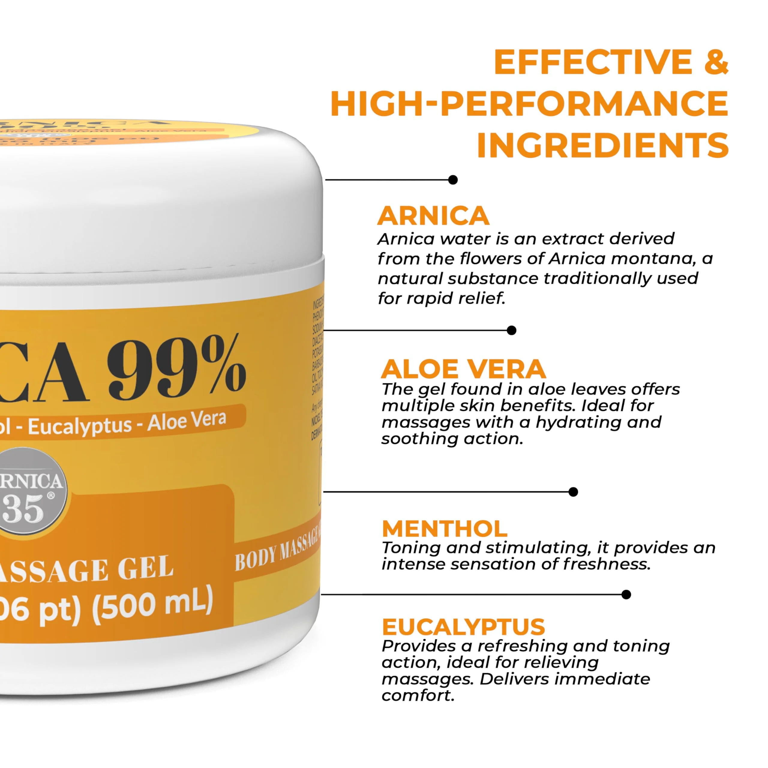 Arnica 35 Arnica Body Massage Gel – Water-Based Cosmetic Massage Gel with Arnica Montana, Fast-Absorbing Lightweight Texture, Non-Greasy Feel, Dermatologically Tested, 16.9 fl oz - Image 7