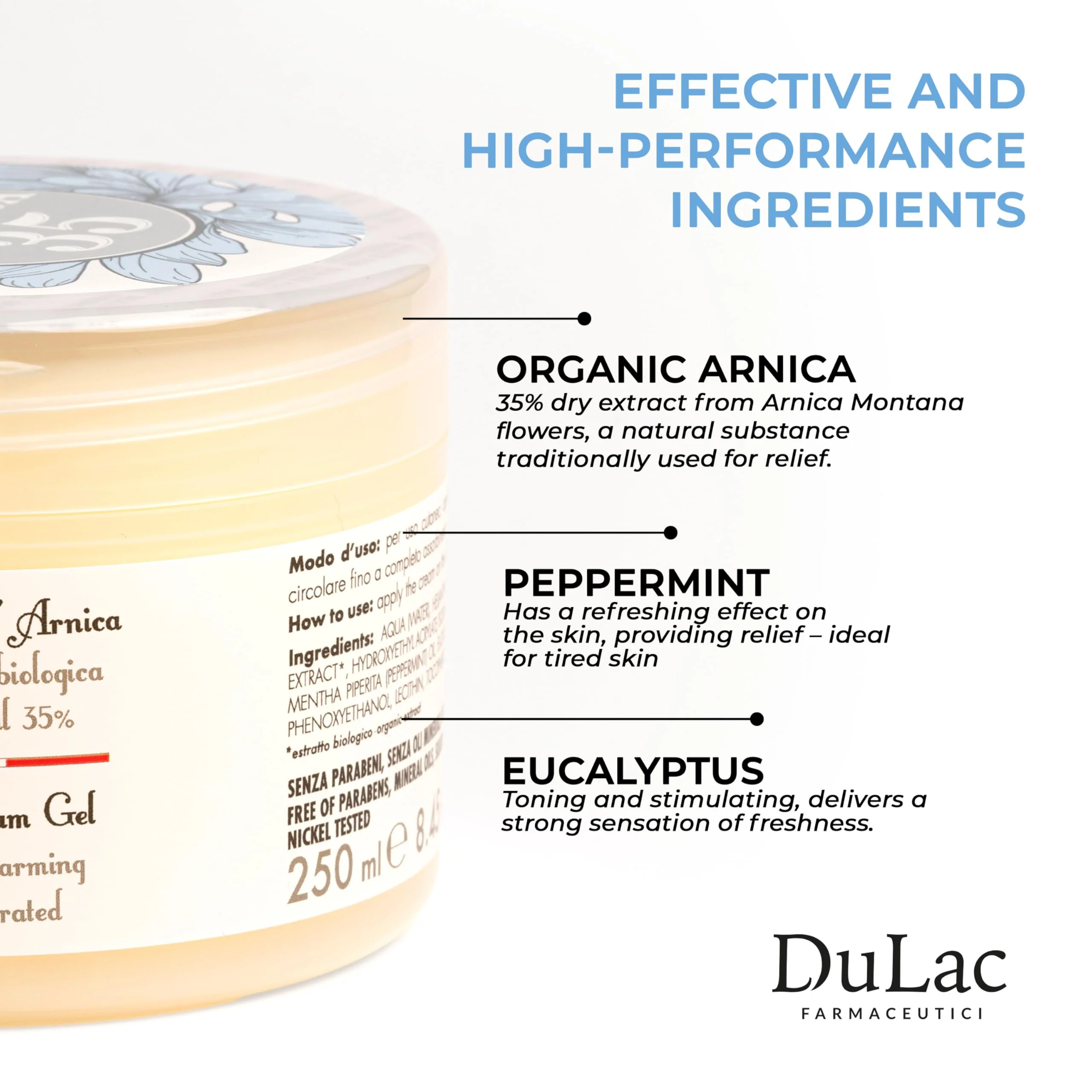 Arnica 35 – Arnica Cream Refreshing Effect, 250 ml, with 35% Organic Extracts, Provides Relief to Muscles, Joints, Neck, and Back, Massage Cream with Peppermint and Eucalyptus, Made in Italy - Image 6