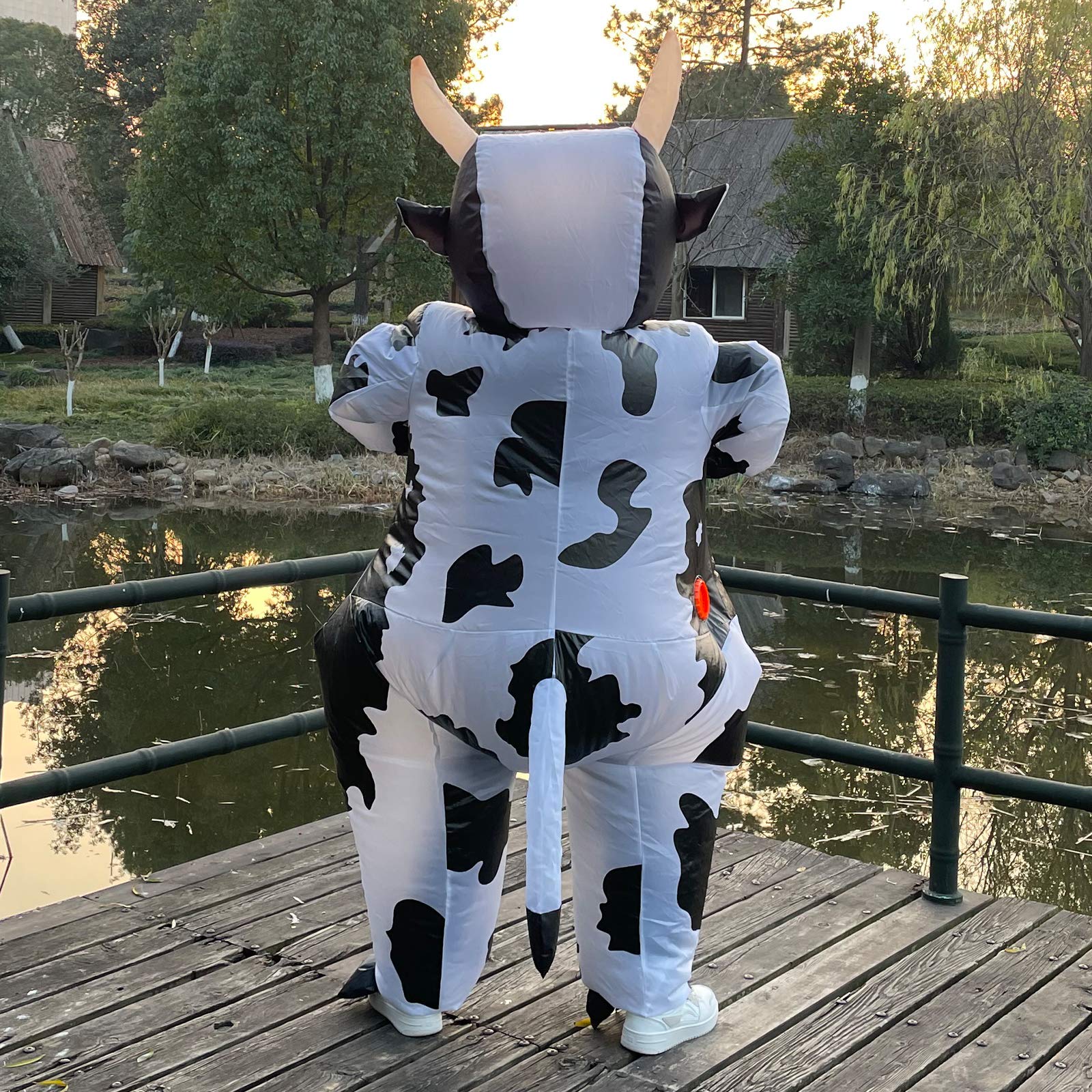 Arokibui Inflatable Cow Costume Blow up Animal Costume Cosplay Party Festival Christmas Halloween Suit Parade Carnival Suit Jumpsuit - Image 3