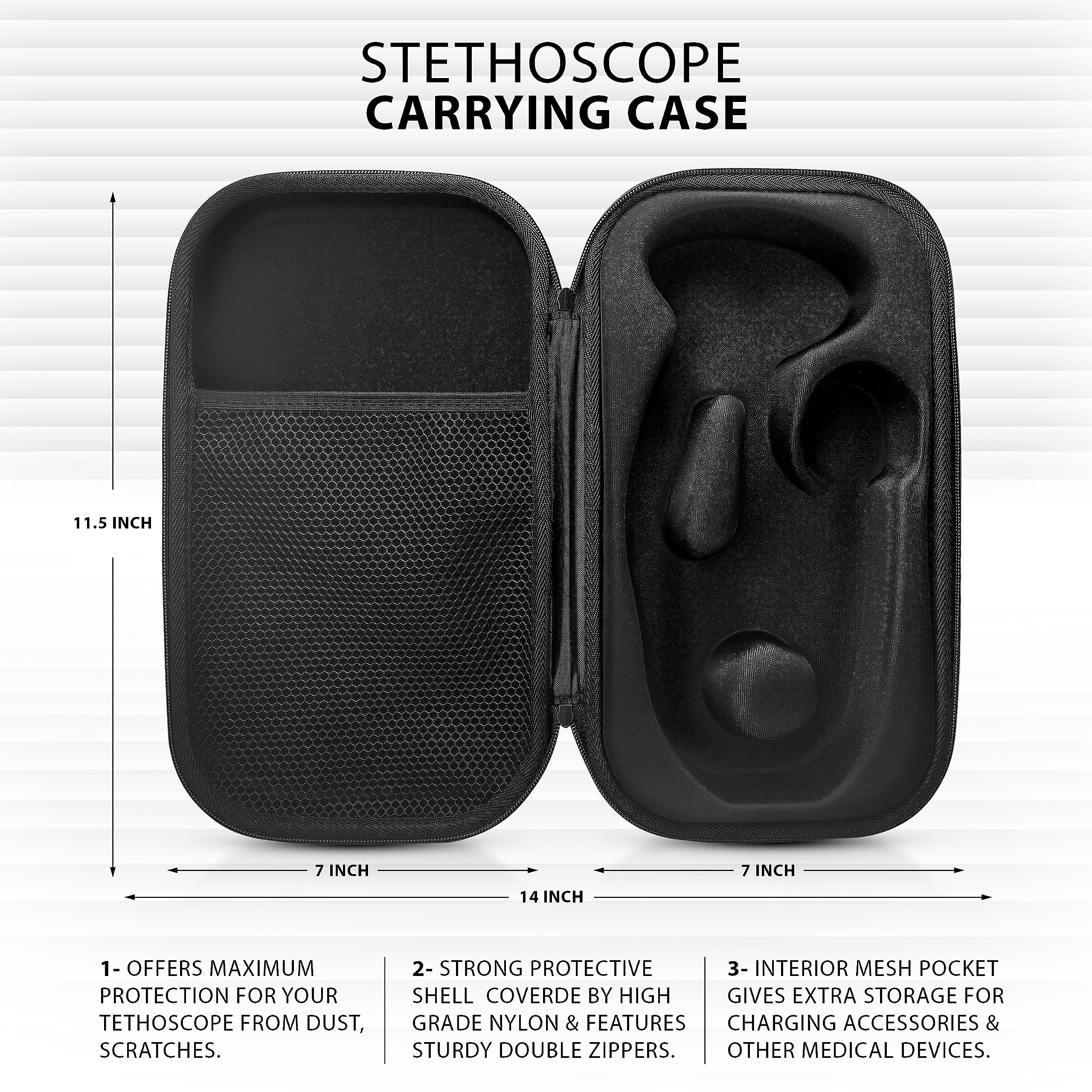 ASA TECHMED Medical Starter Kit – Stethoscope, Durable Blood Pressure Monitor, EMT Shears & Protective Carrying Case – Ideal for Healthcare Students & Professionals, Red - Image 7