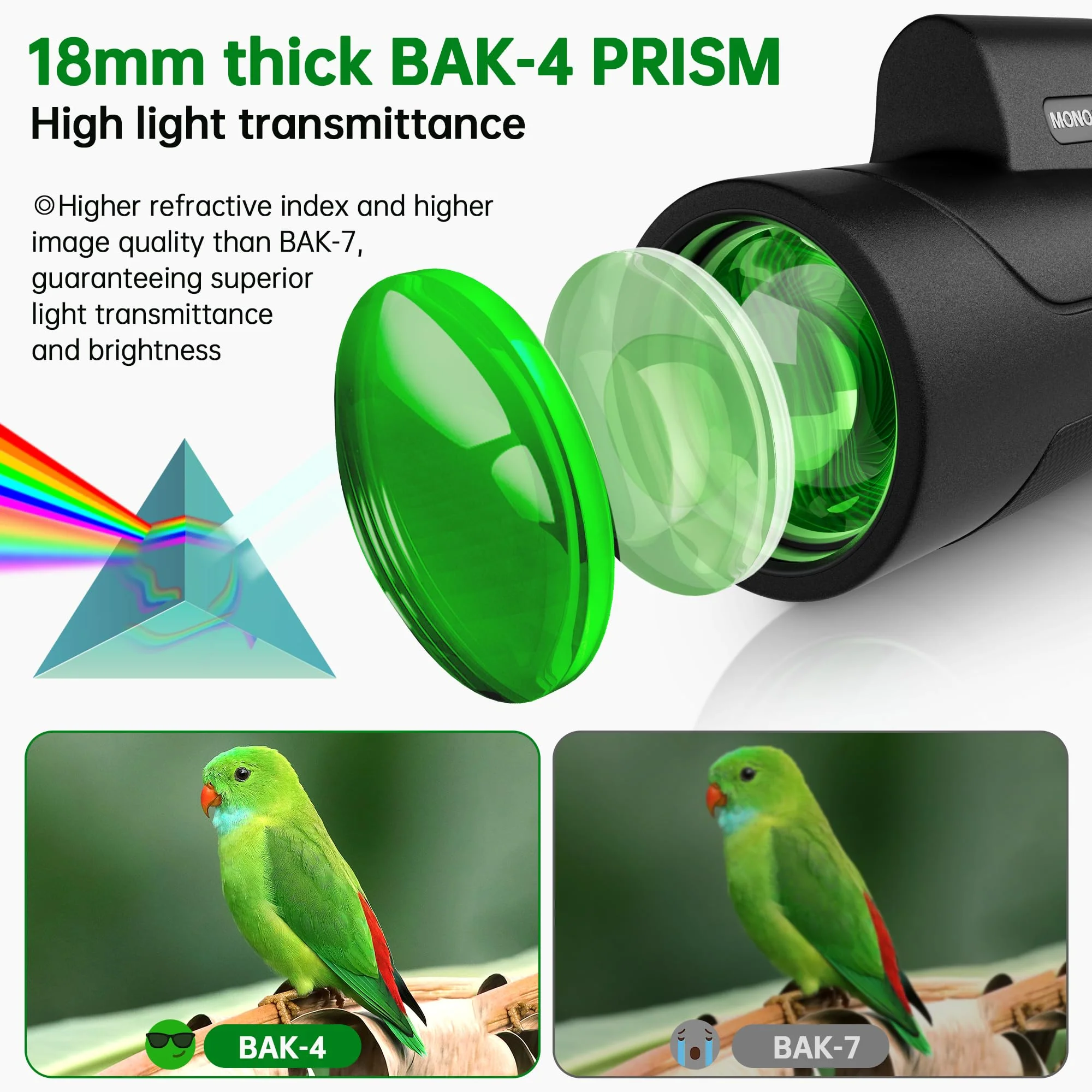 Asacam® 2025 Update - 80x100 Monocular Telescope High Powered for Smartphone HD Monoculars for Adults with Adapter/Tripod for Bird Watching Hiking Hunting Camping Traveling Outdoor Wildlife - Image 7