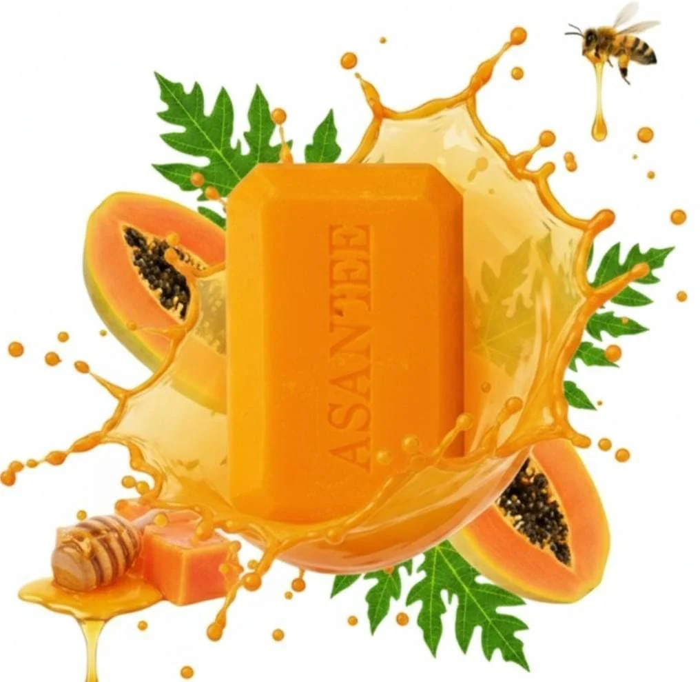 ASANTEE PAPAYA & HONEY Soap Bars with Vitamin C,E and Q10 Skin Cleansing 4.40 Oz (Pack of 3) - Image 9