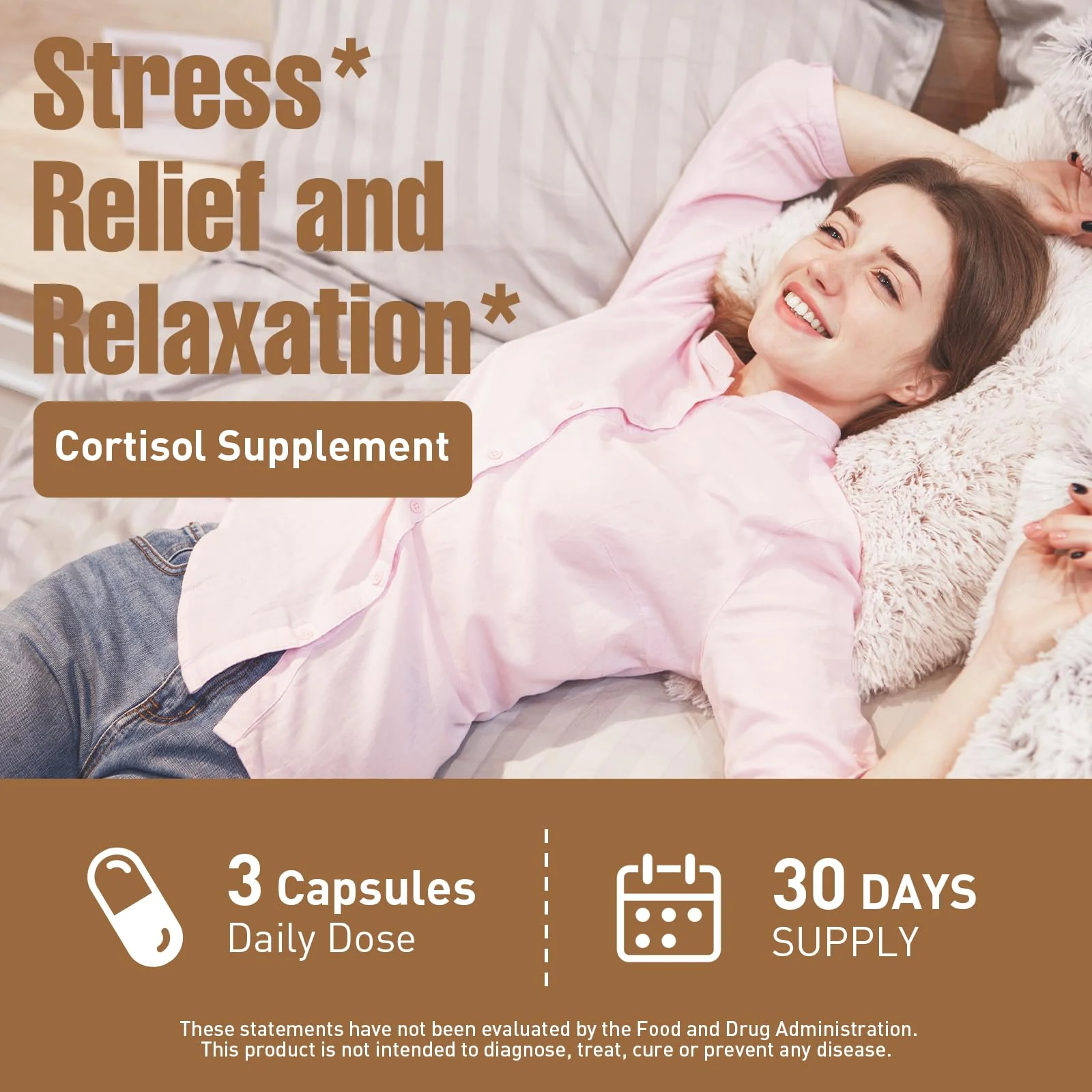 Ashwagandha & Lions Mane Supplements Capsules, Brain Supplements for Memory and Focus, Ashwagandha with Rhodiola Rosea for Cognitive, Immune Support, Cortisol Supplements for Women, 90 Capsules - Image 4