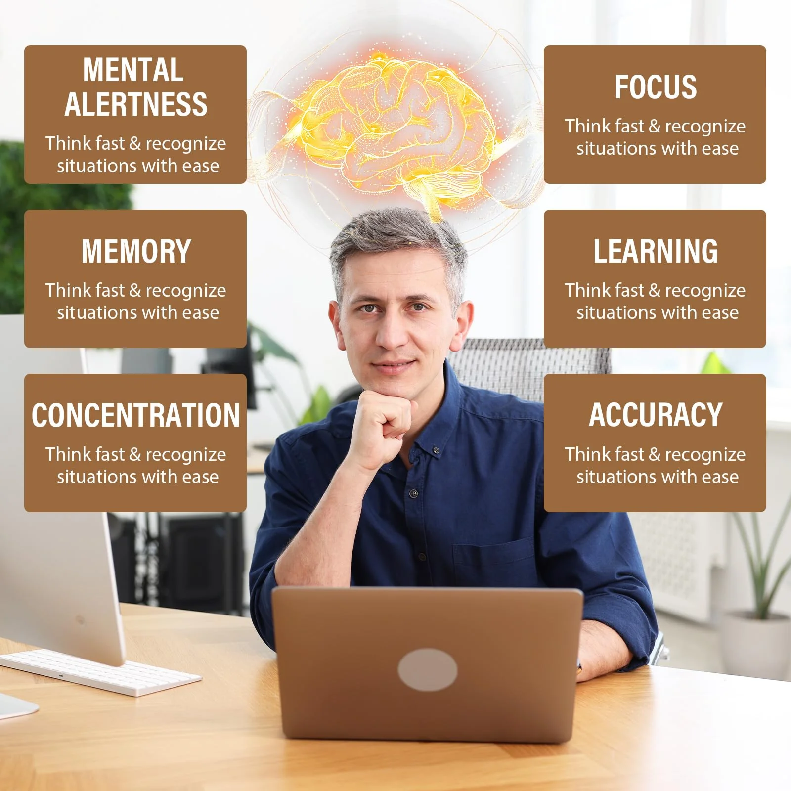 Ashwagandha & Lions Mane Supplements Capsules, Brain Supplements for Memory and Focus, Ashwagandha with Rhodiola Rosea for Cognitive, Immune Support, Cortisol Supplements for Women, 90 Capsules - Image 8