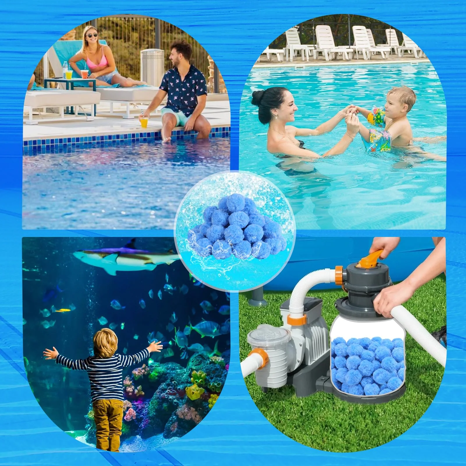 Askyli 2.9 lbs Pool Filter Balls for Sand Filter, Reusable Pool Sand Filter Balls, Efficient Pool Filter Sand, Suitable for All Sand Filter System (Equals 100lbs Pool Filter Sand) - Light Blue - Image 3