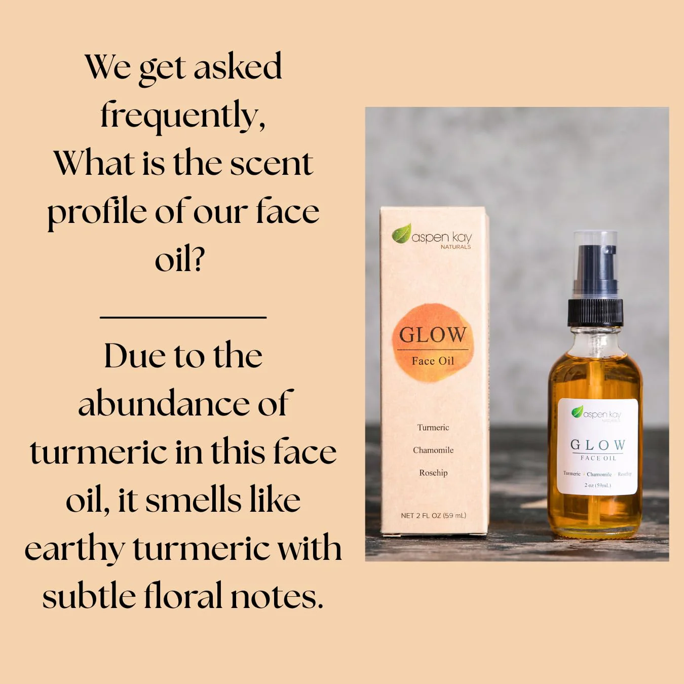 Aspen Kay Naturals Glow - Turmeric & Rosehip Face Oil, Natural & Organic Face Moisturizer with Turmeric, Camellia, Sea Buckthorn and Chamomile - Facial Serum - 2 oz - Image 9