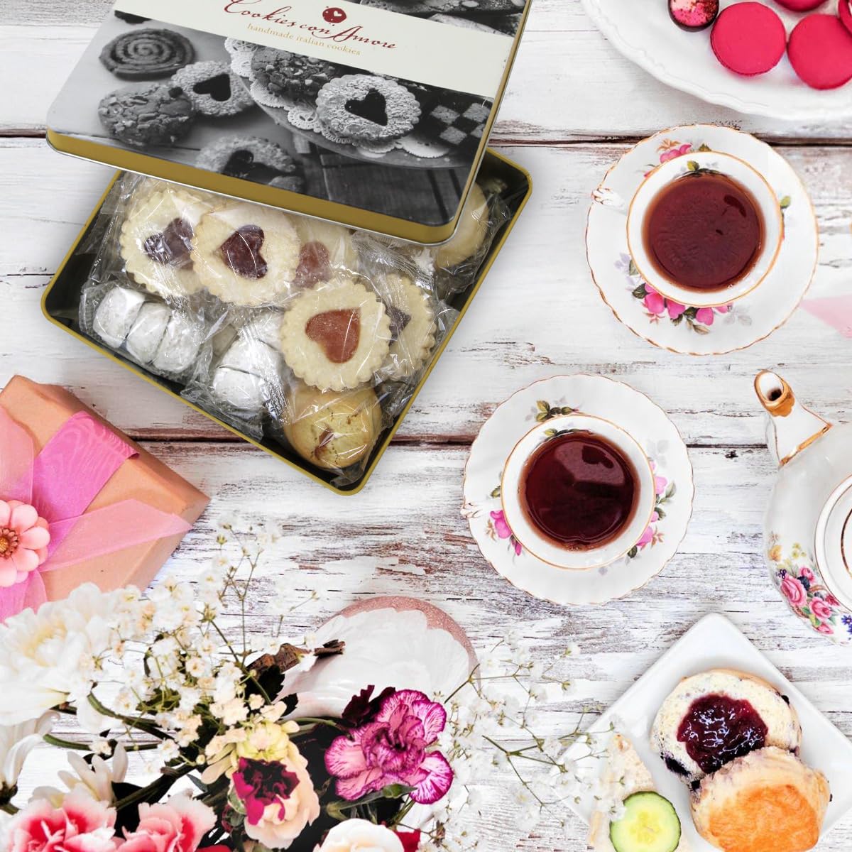 Assorted Italian Cookies Gift Box, 30+ Pieces Individually Wrapped Traditional Gourmet Cookies - 2Lb Square Tin with Authentic Premium Pastries for Holiday Gifting, Coffee Pairing, and Christmas Celebrations - Image 8