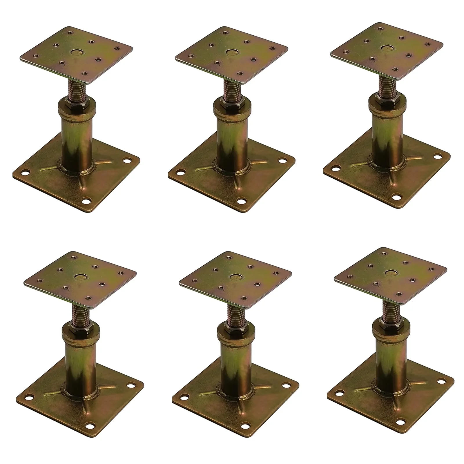 ASTAMOTOR Adjustable 4 1/3" - 7" House Floor Jacks Mini Screw Post Pole for Leveling, Galvanized, 4 Pack, AM502-2