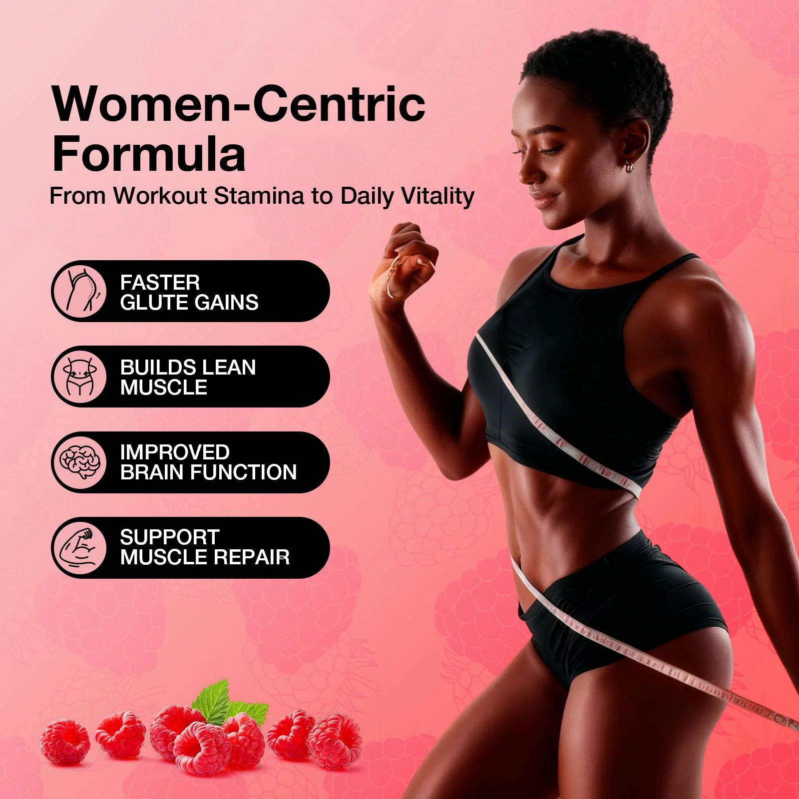 Asumtal Creatine for Women 5000 MG, Creatine Gummies, Creatine Monohydrate Supplement for Muscle Growth, Strength & Energy Support, Sugar Free Pre Workout Gummies 120 Count Raspberry Flavor - Image 9