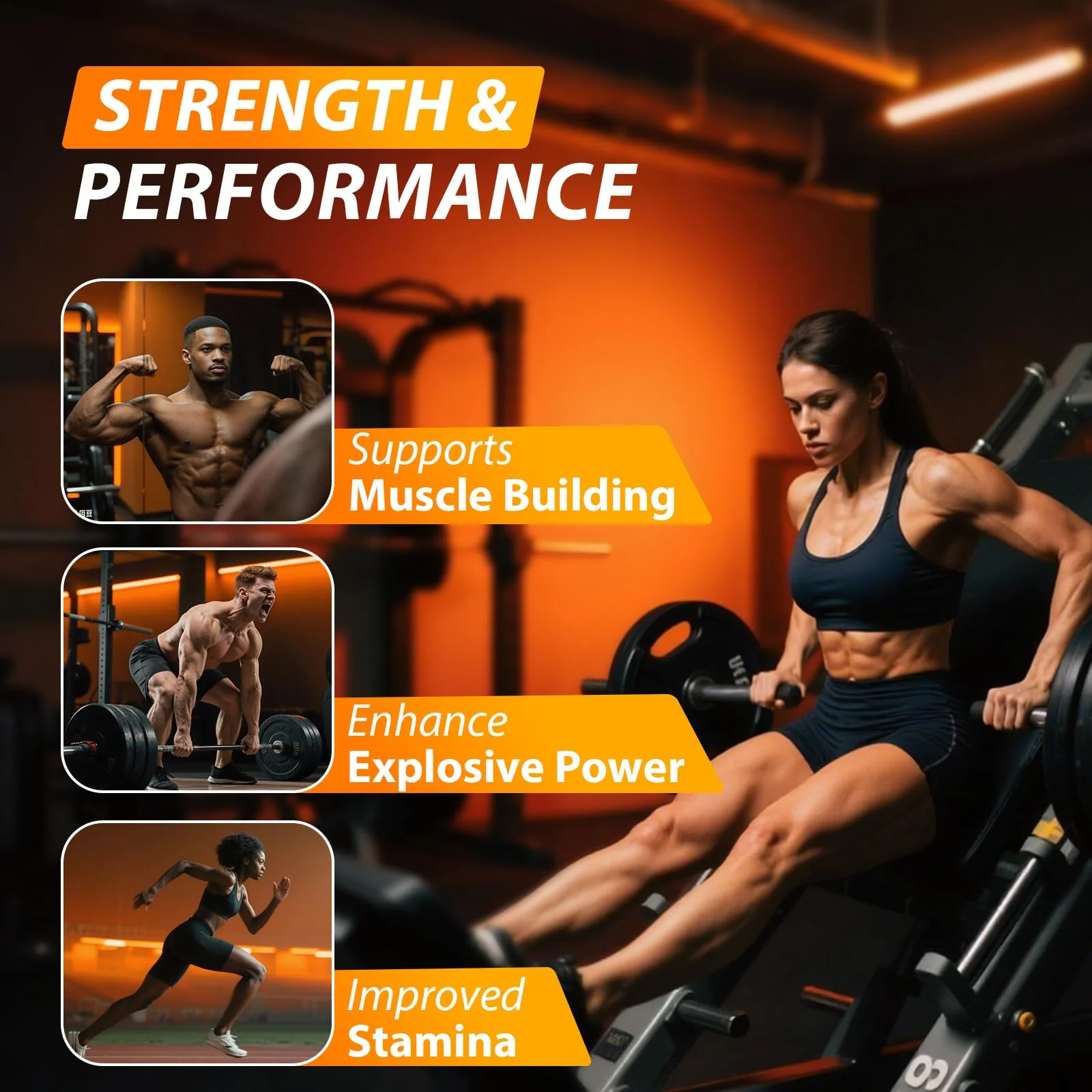 Asumtal Creatine Monohydrate Gummies Complex 8500 MG for Men & Women, Creatine Monohydrate Supplement for Muscle Growth, Strength & Energy Support, Pre Workout Gummies 120 Count Mango Flavor - Image 2