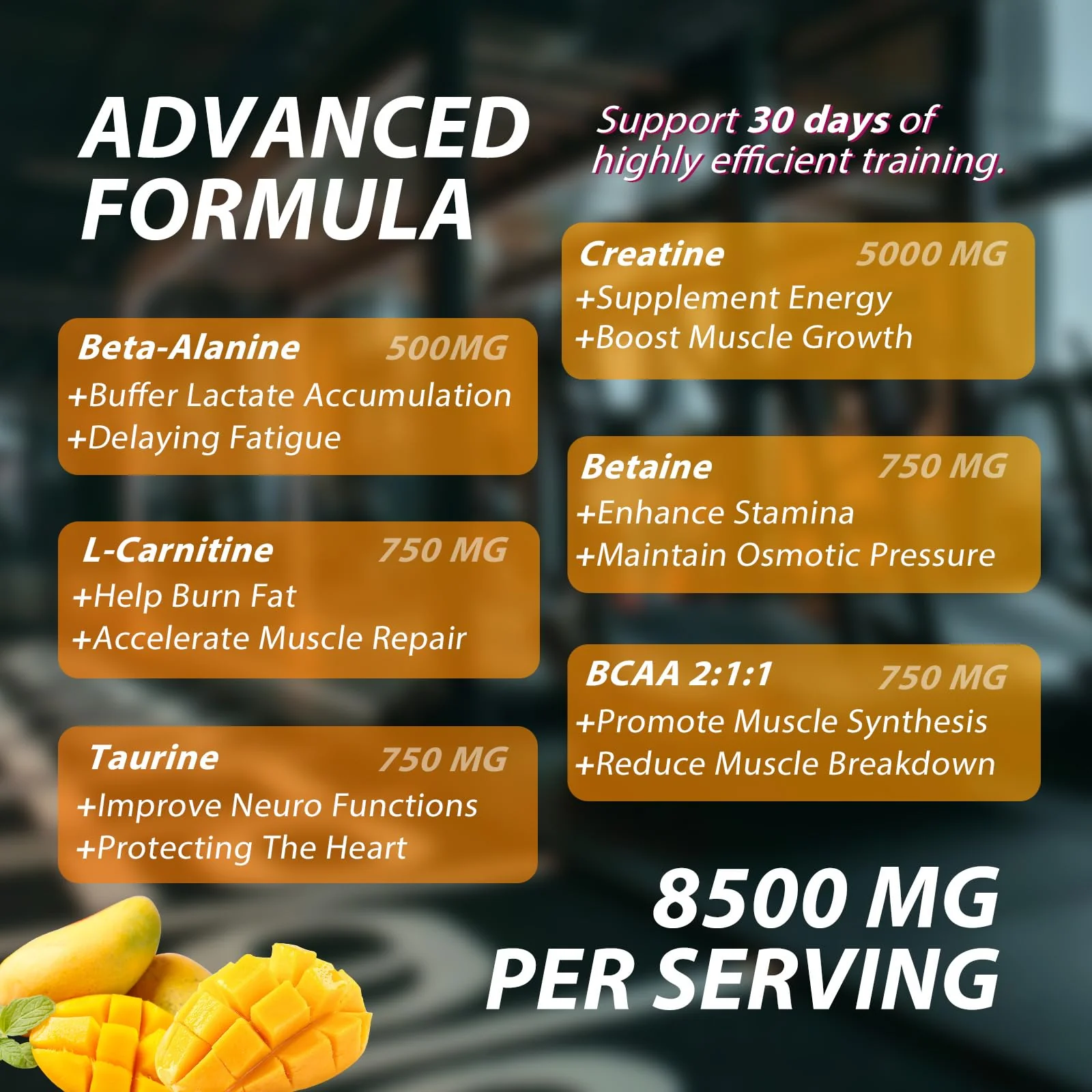 Asumtal Creatine Monohydrate Gummies Complex 8500 MG for Men & Women, Creatine Monohydrate Supplement for Muscle Growth, Strength & Energy Support, Pre Workout Gummies 120 Count Mango Flavor - Image 3