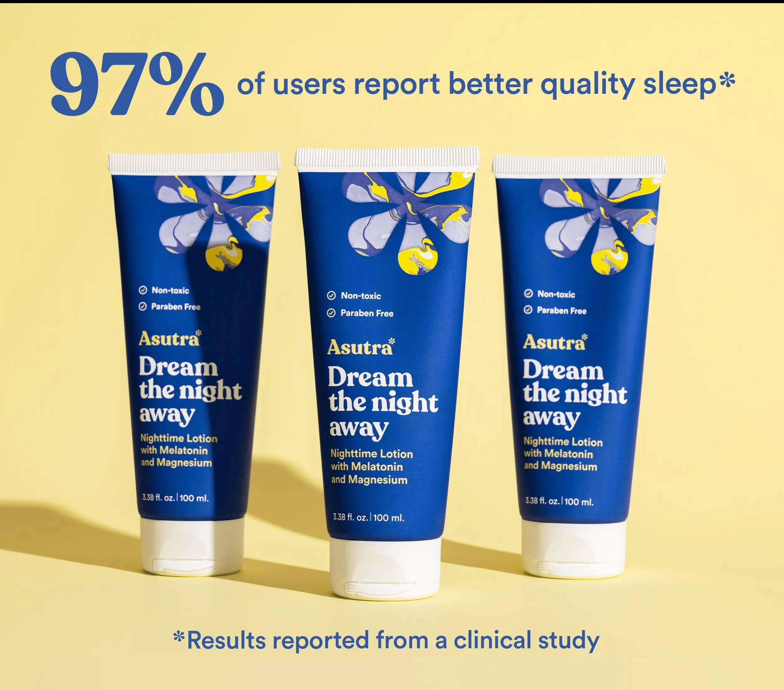 ASUTRA Dream the Night Away | Magnesium Lotion for Sleep, 100mL | With Melatonin for Sleep and Moisturizing Shea Butter, Nighttime Magnesium Cream w/Lemongrass Scent - Image 4