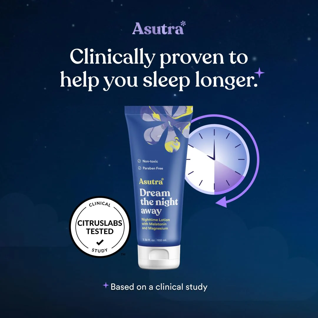 ASUTRA Dream the Night Away | Magnesium Lotion for Sleep, 100mL | With Melatonin for Sleep and Moisturizing Shea Butter, Nighttime Magnesium Cream w/Lemongrass Scent - Image 6