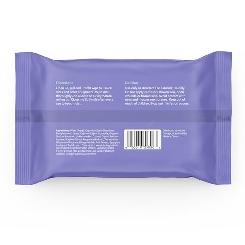 ASUTRA Yoga Mat Cleaning Wipes (Lovely Lavender), 4 Pouches (30 Wipes Each) - No Slippery Residue, Deep-Cleansing for Fitness Gear & Gym Equipment - Image 9