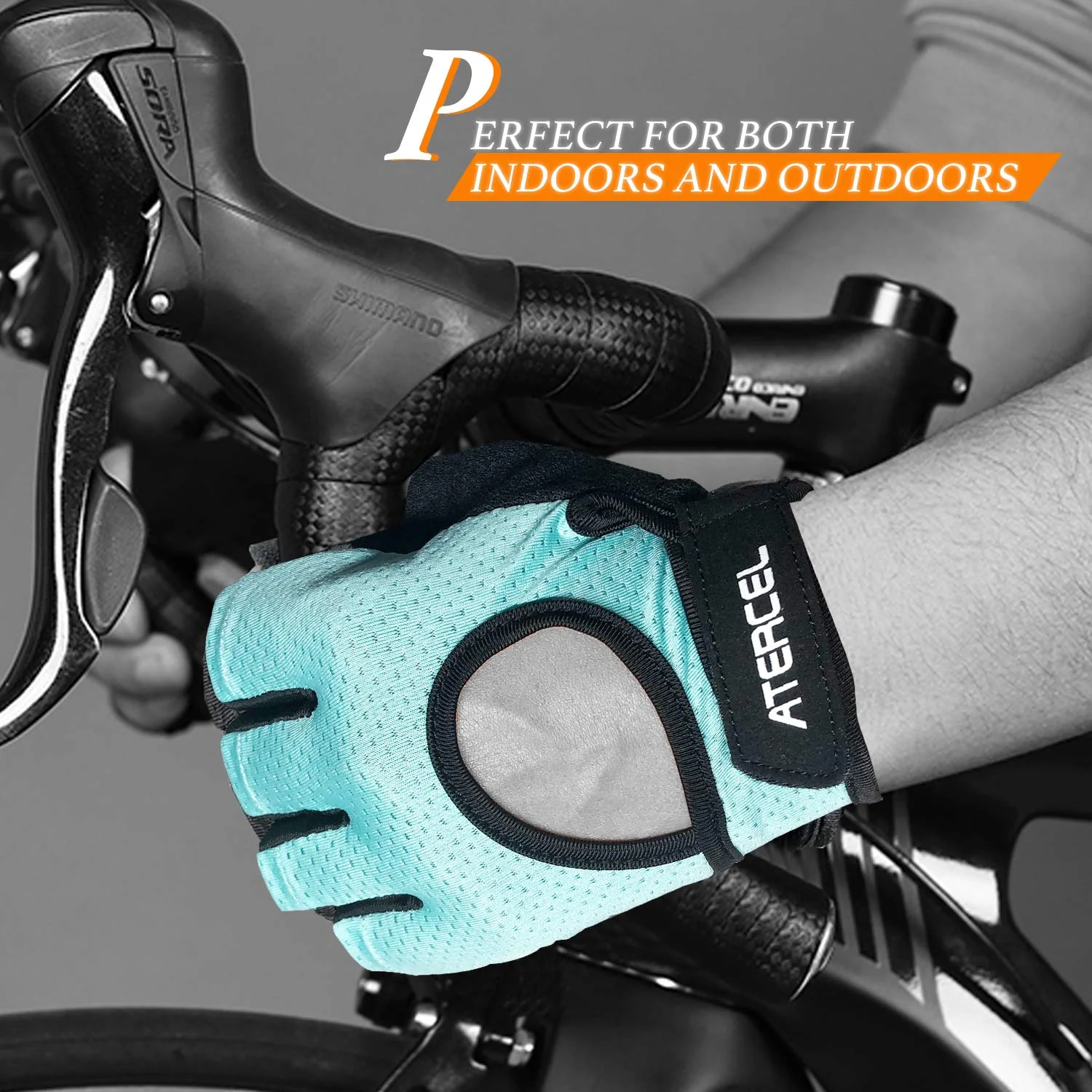 ATERCEL Weight Lifting Gloves Full Palm Protection, Workout Gloves for Gym, Cycling, Exercise, Breathable, Super Lightweight for Men and Women(Aqua, L) - Image 5