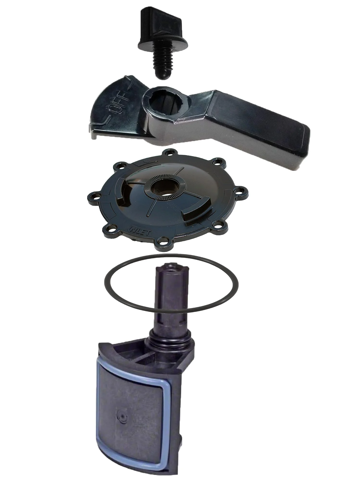 ATIE 2-Port/3-Port Pool Valve Rebuild Complete Kit Compatible with Jandy 2-way/3-way 4715, 4716, 4717 Valve and Gray Valves with Diverter Valve 4720, Cover 4606, Handle 7433 (1 Pack)