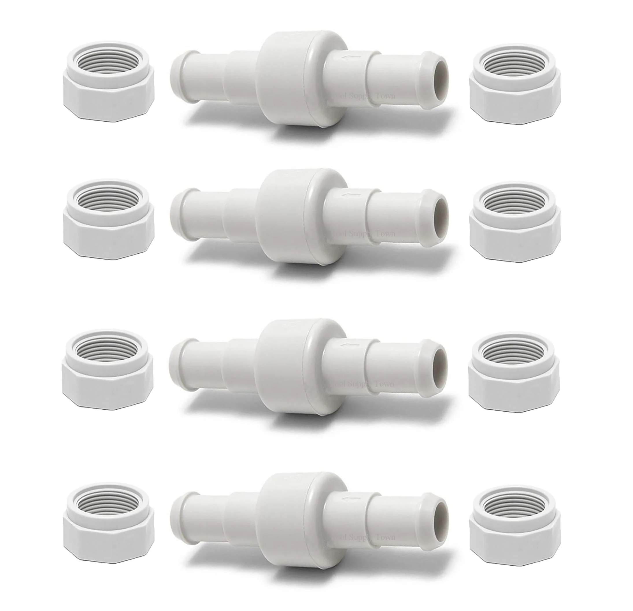 ATIE 280, 380, 180 Pool Cleaner Hose Swivel D20 and Hose Nut D15 Combo Kit Replacement For Zodiac Polaris 280, 380, 180 Pool Cleaners (4 Pack)