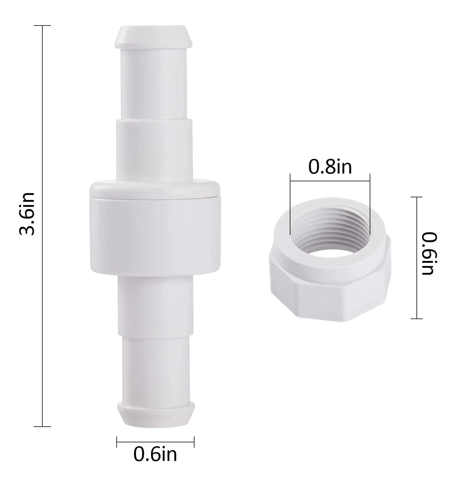 ATIE 280, 380, 180 Pool Cleaner Hose Swivel D20 and Hose Nut D15 Combo Kit Replacement For Zodiac Polaris 280, 380, 180 Pool Cleaners (4 Pack) - Image 5