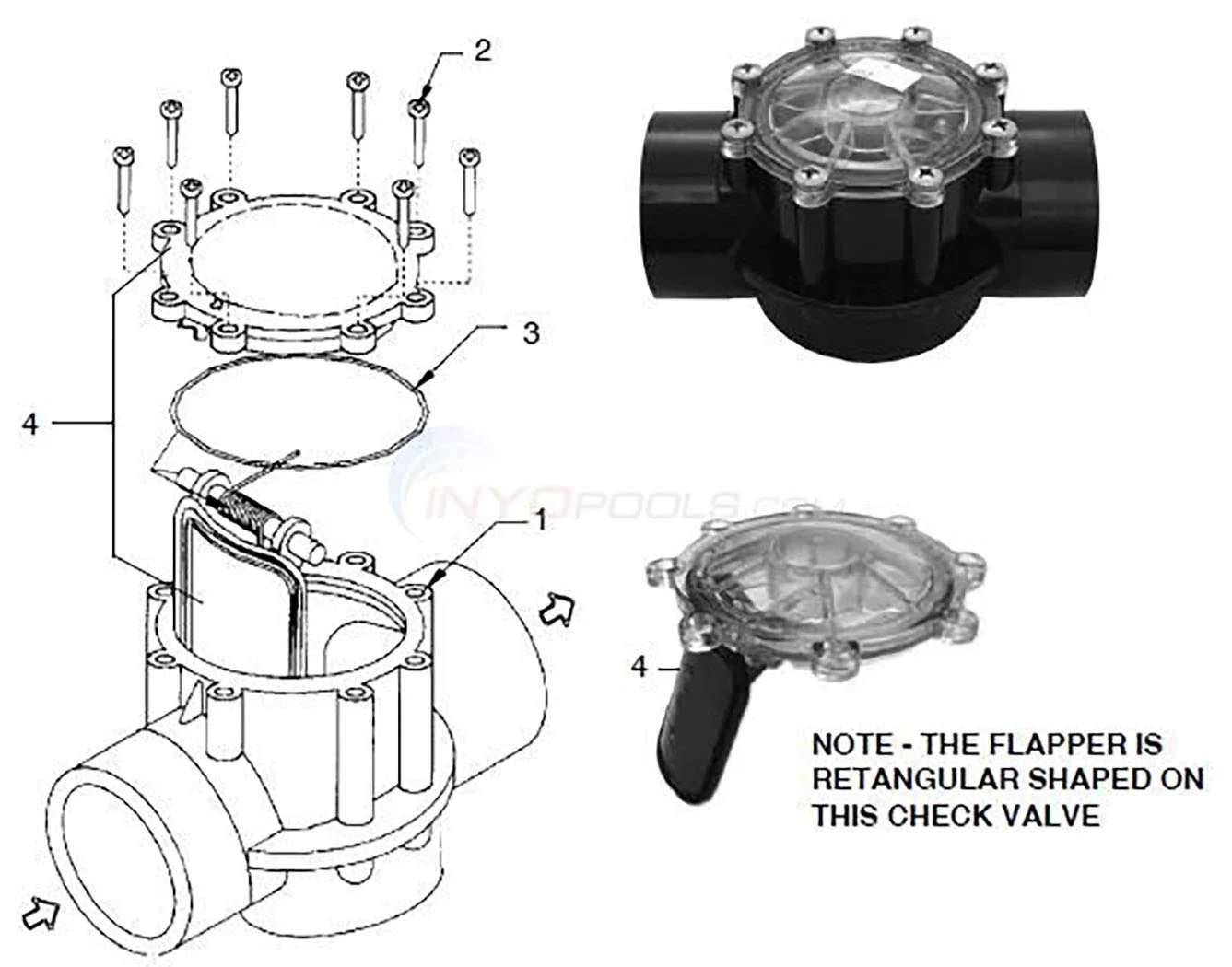 ATIE Pool 7056 Check Valve Cover with Flapper Assembly For Zodiac Jandy Check Valve 7235, 7236, 7305, 7511, 7512. (Include: 7451 Flapper, 7302 Spring, 7304 Pin, 7236 Cover, and 1132 O-Ring) (2-Pack) - Image 2