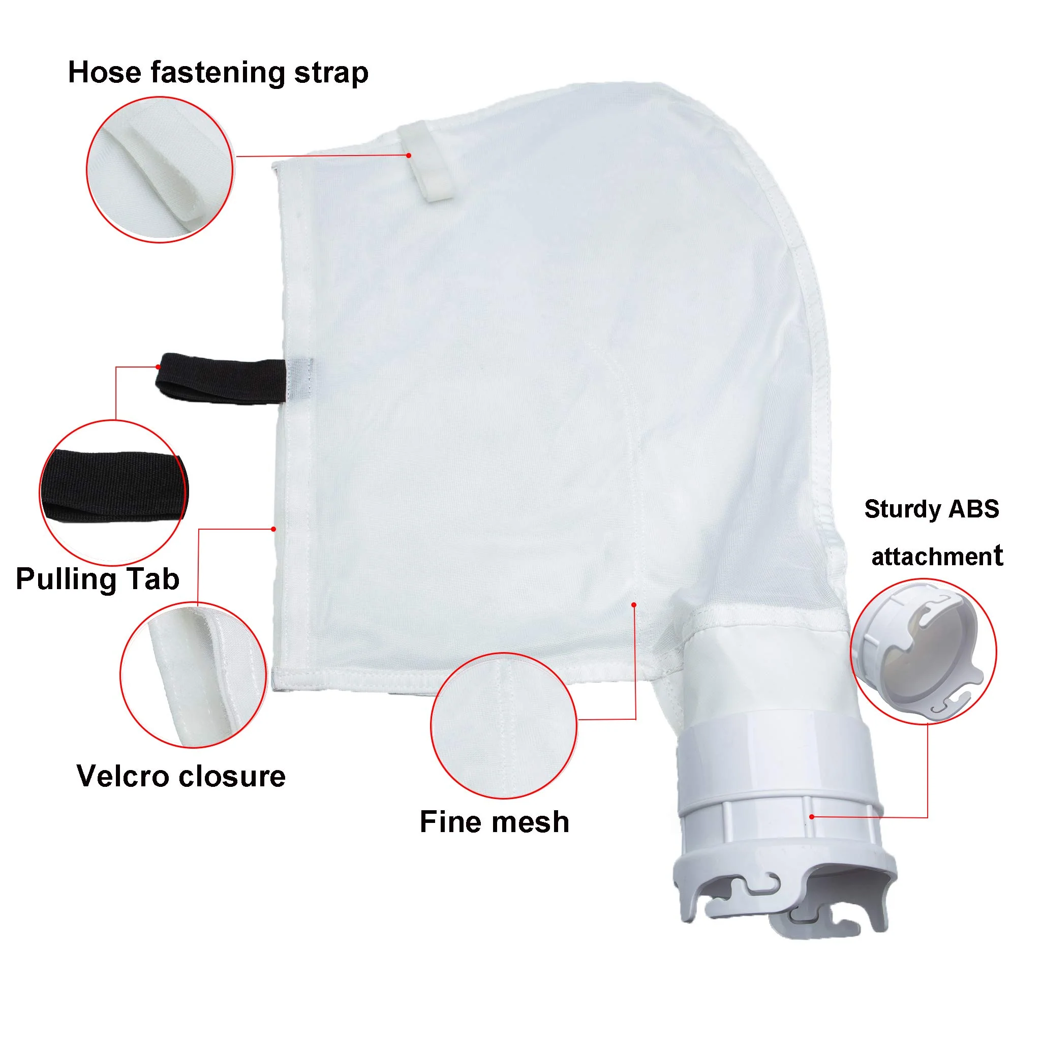 ATIE Pool Cleaner Fine Mesh Bag with Hook and Loop Fastener Enclosure Compatible with Pentair Kreepy Krauly Legend, Platinum Pool Cleaner Debris Bag 360002 and EU16 Bag (2 Pack) - Image 6