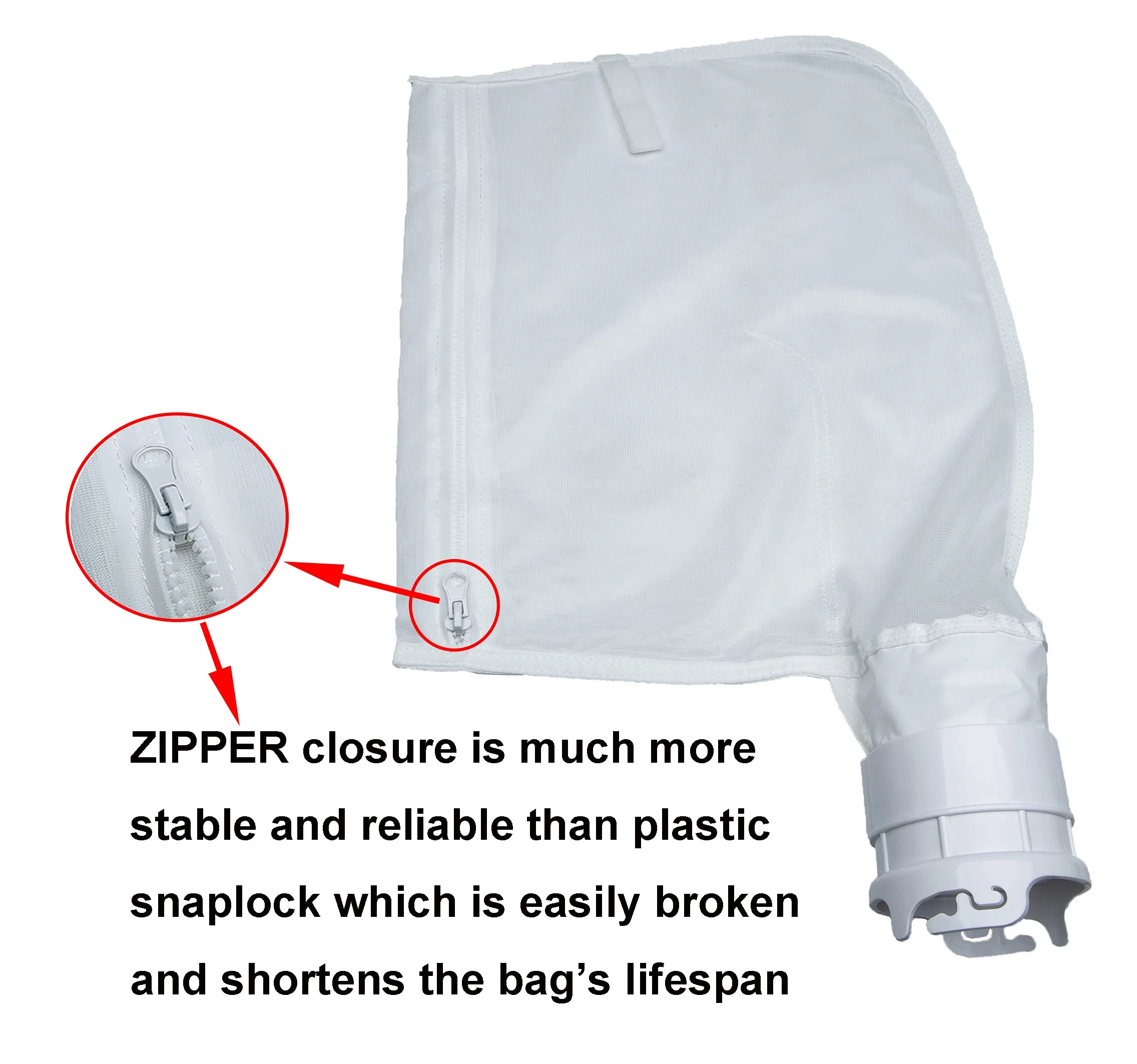 ATIE Pool Cleaner Fine Mesh Bag with Zipper Enclosure, Compatible with Pentair Kreepy Krauly Legend, Platinum, Letro Pool Cleaners Debris Bag 360002 and EU16 Bag (2 Pack) - Image 3