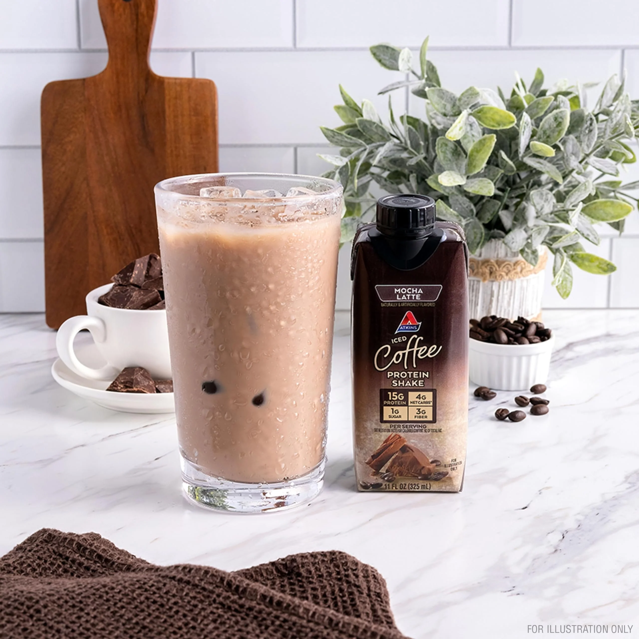 Atkins Mocha Latte Iced Coffee Protein Shake, 15g Protein, Low Glycemic, 4g Net Carb, 1g Sugar, Keto Friendly (Pack of 24) - Image 4