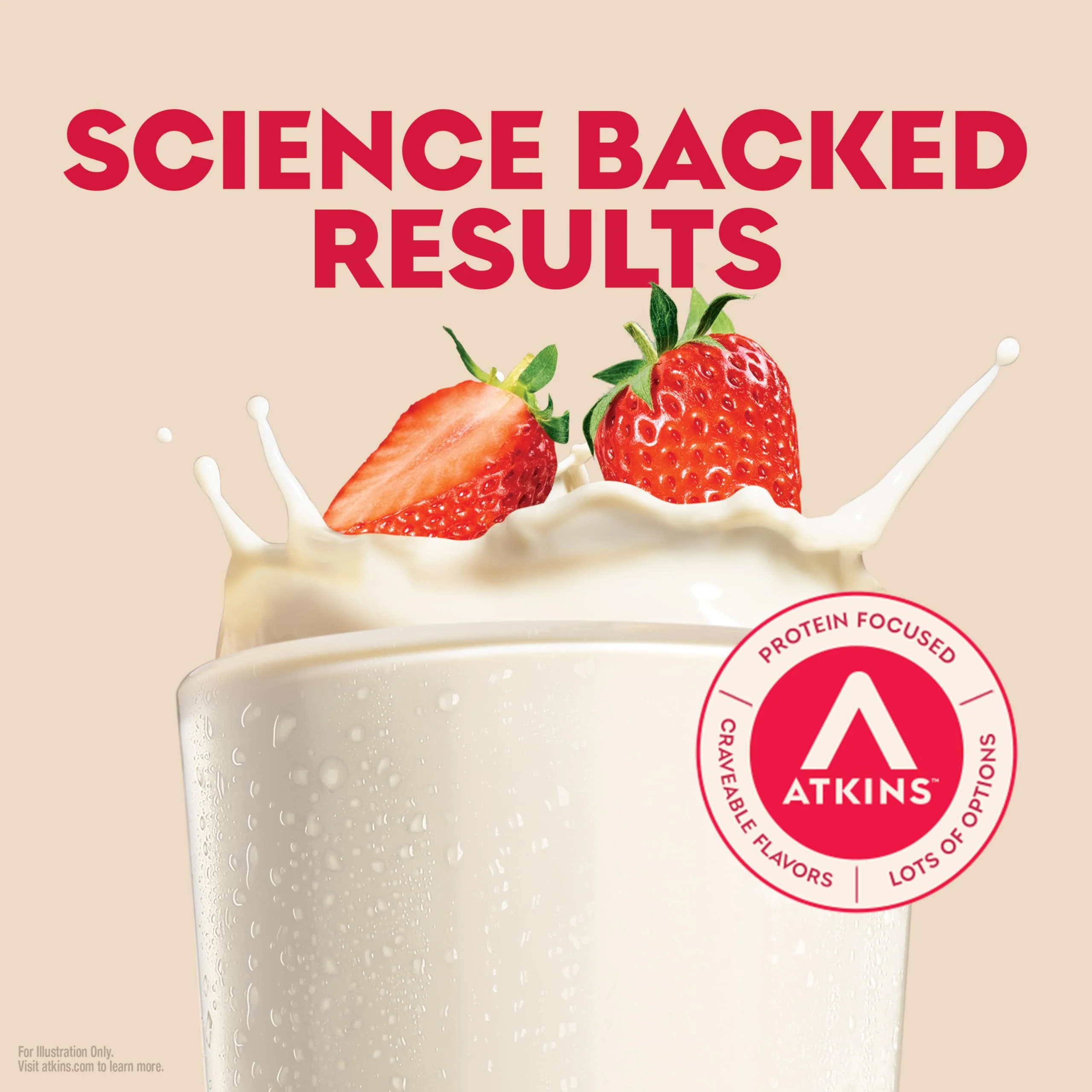 Atkins Strawberry Flavored Protein Shake, High Protein, Low Glycemic, Low Sugar and Low Carb, Keto Friendly, Gluten Free, 12 Count - Image 3