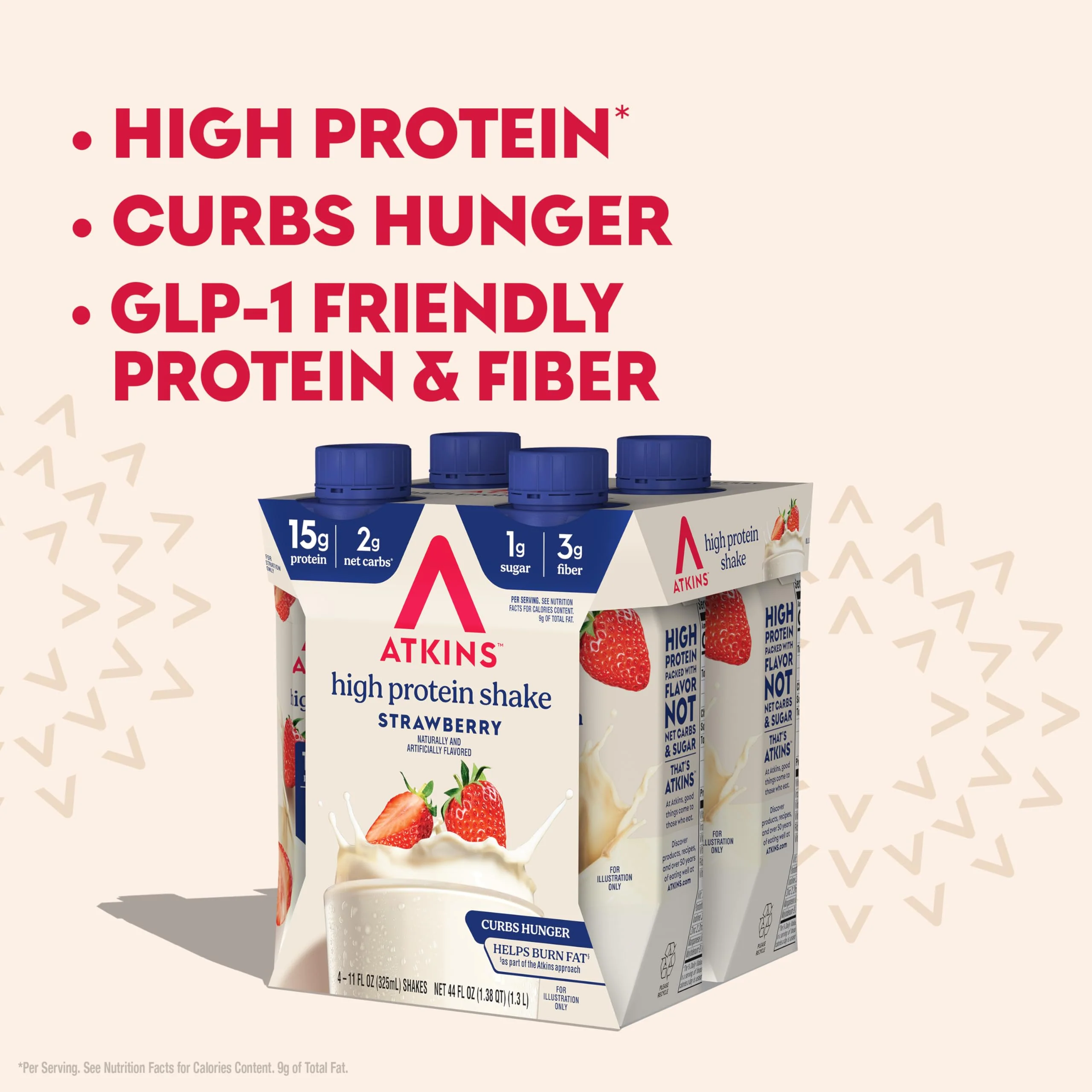 Atkins Strawberry Flavored Protein Shake, High Protein, Low Glycemic, Low Sugar and Low Carb, Keto Friendly, Gluten Free, 12 Count - Image 4