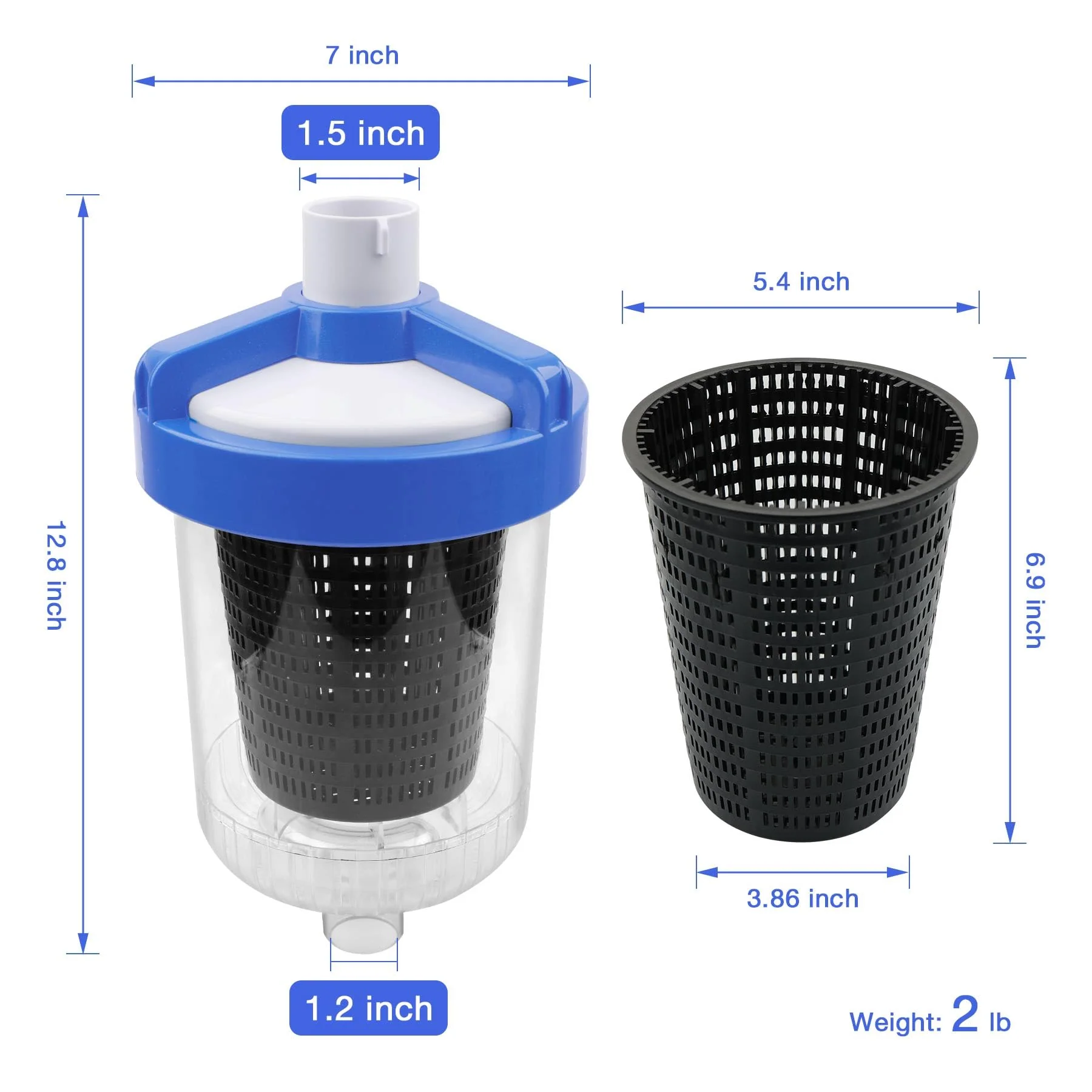 ATRACYPART Inline Pool Leaf Canister Compatible with Hayward W560 PoolVac Navigator Standard, Leaf Catcher Filter with Strainer Basket and 5 Skimmer Socks - Image 3