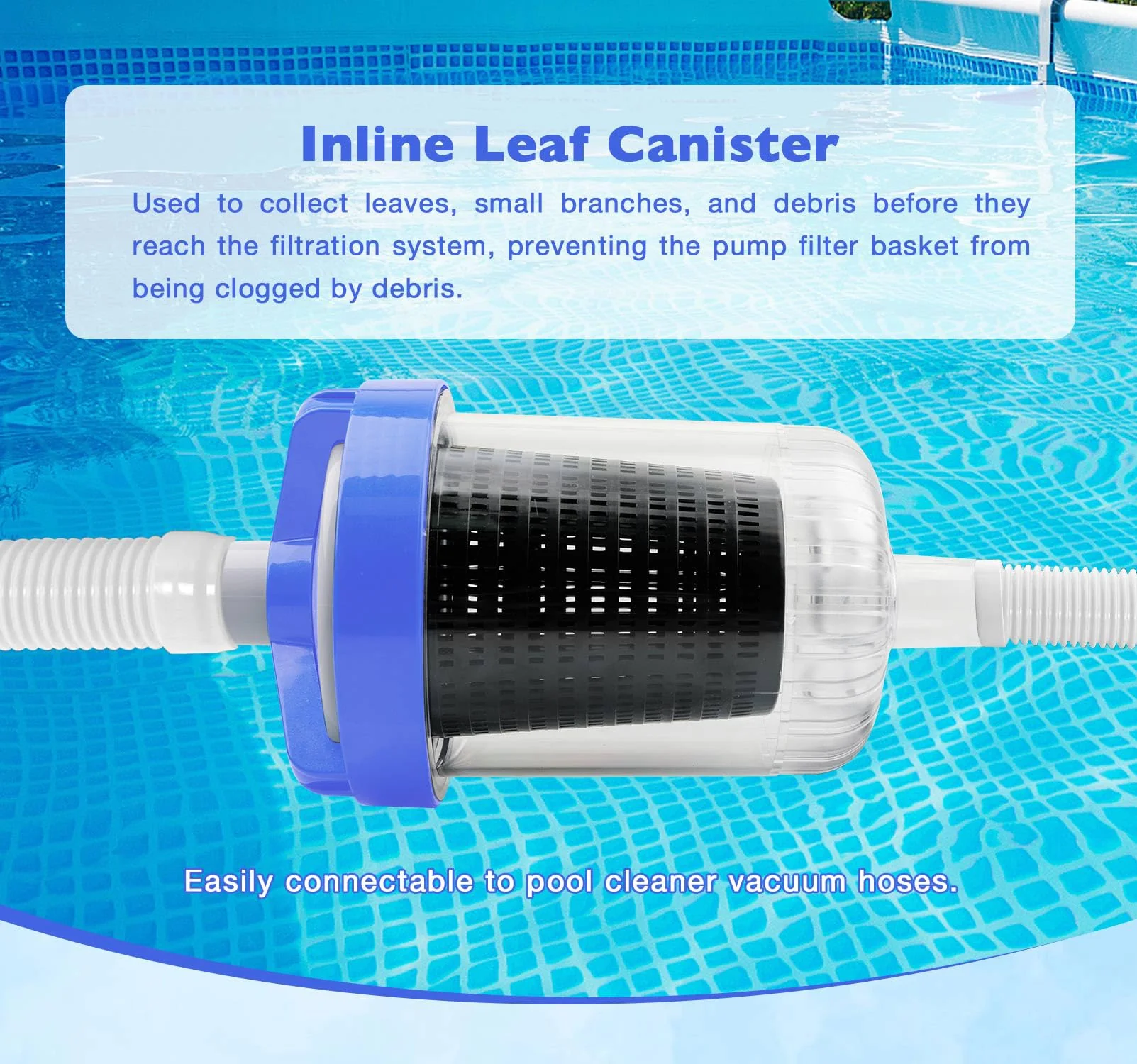 ATRACYPART Inline Pool Leaf Canister Compatible with Hayward W560 PoolVac Navigator Standard, Leaf Catcher Filter with Strainer Basket and 5 Skimmer Socks - Image 7