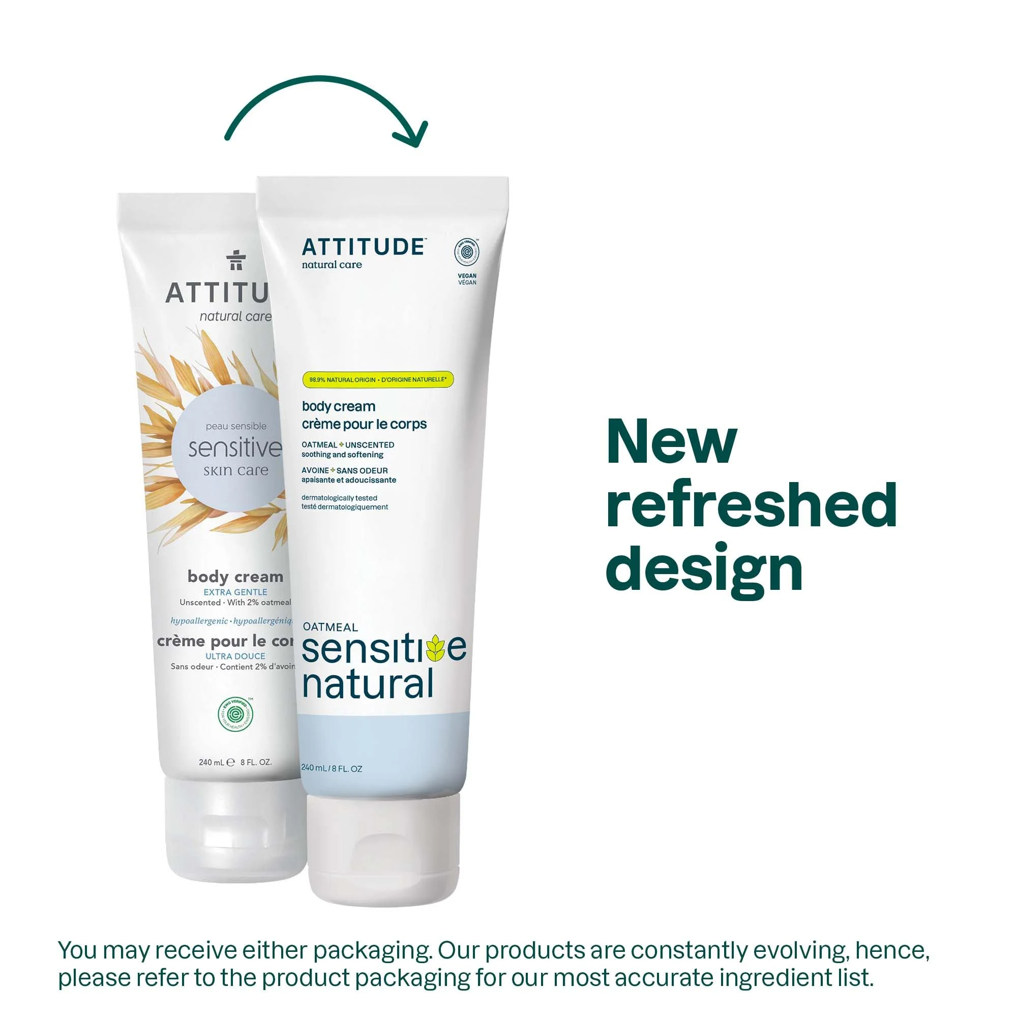 ATTITUDE Body Cream for Sensitive Skin with Oat, EWG Verified, Dermatologically Tested, Vegan, Extra Gentle, Unscented, 8 Fl Oz - Image 7