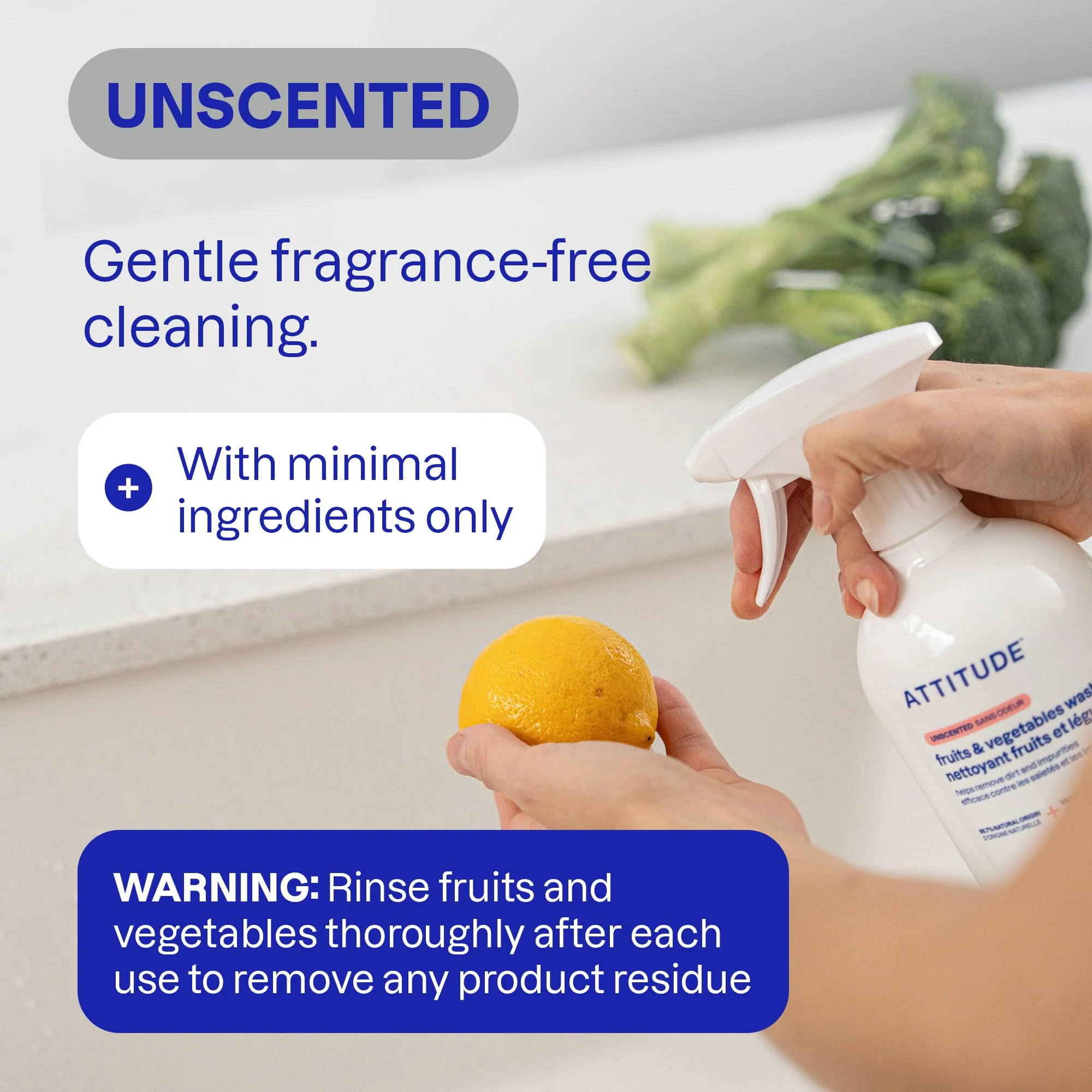 ATTITUDE Fruit & Vegetable Wash, Unscented Food-Safe Produce Wash to Remove Dirt, Wax & Residue, Vegan Plant-Based Produce Cleaner, 27.1 Fl Oz (Pack of 3) - Image 4