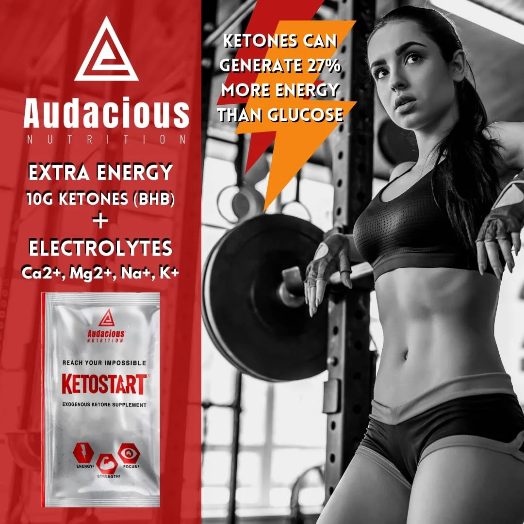 Audacious Nutrition KetoStart | Exogenous Ketones Powder with Electrolytes | Caffeine Free | Tropical Flavor Electrolyte Powder for Energy, Strength & Focus (10x Ketones Drink Mix Packets) - Image 8