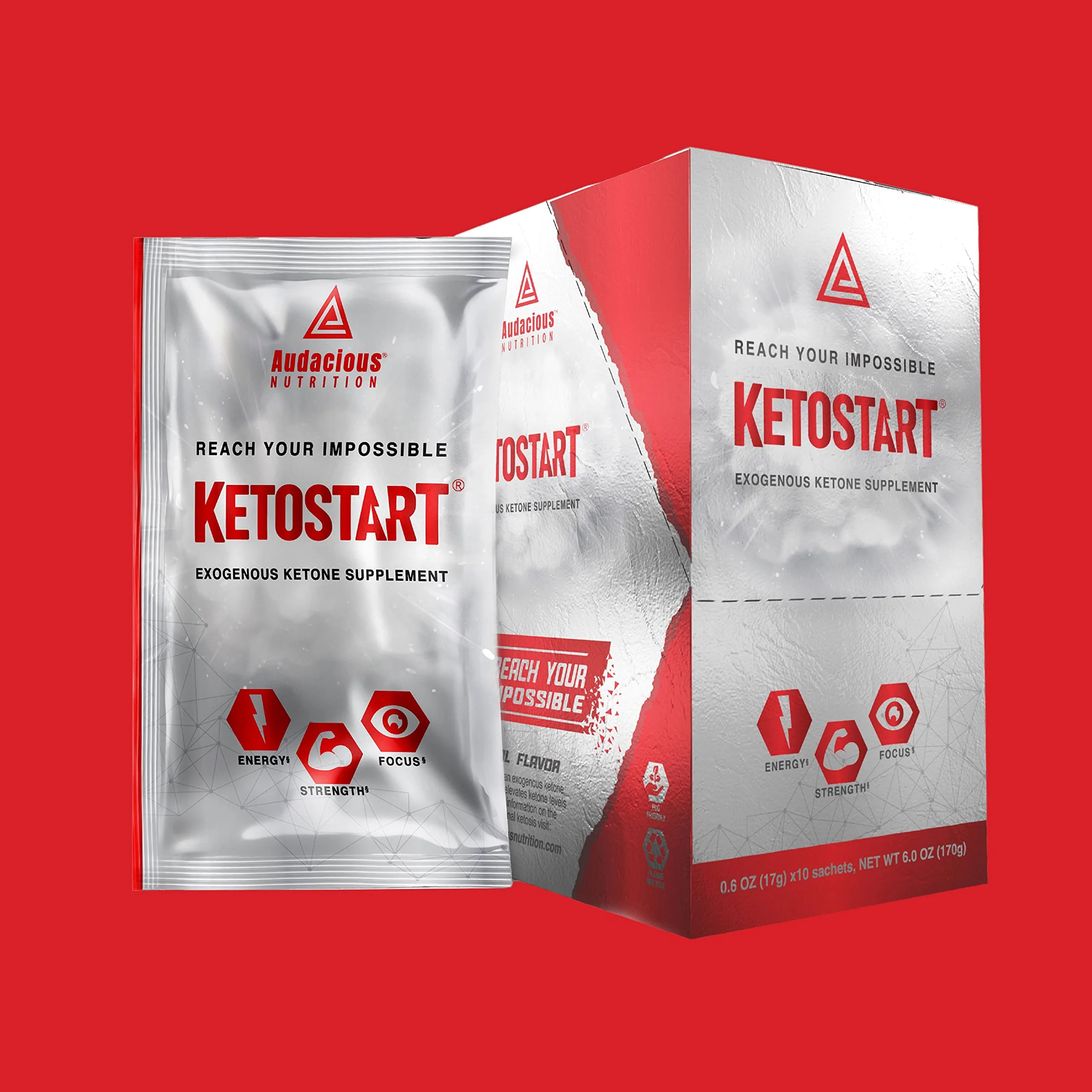 Audacious Nutrition KetoStart | Exogenous Ketones Powder with Electrolytes | Caffeine Free | Tropical Flavor Electrolyte Powder for Energy, Strength & Focus (10x Ketones Drink Mix Packets) - Image 9