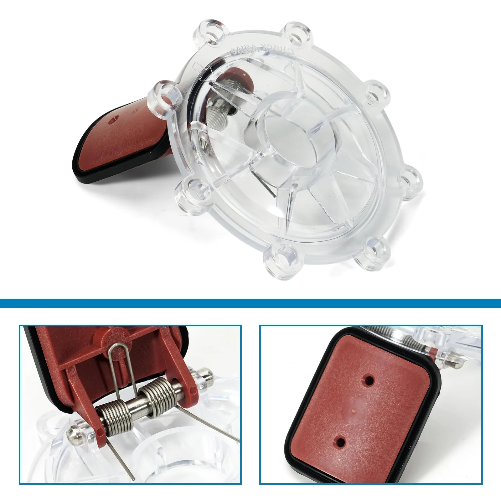 Aumzong 7056 2Pcs Check Valve Covers with Flapper Assembly Compatible with Zodiac Jandy Spring Check Valve Replacement# 7235,7305 - Image 6