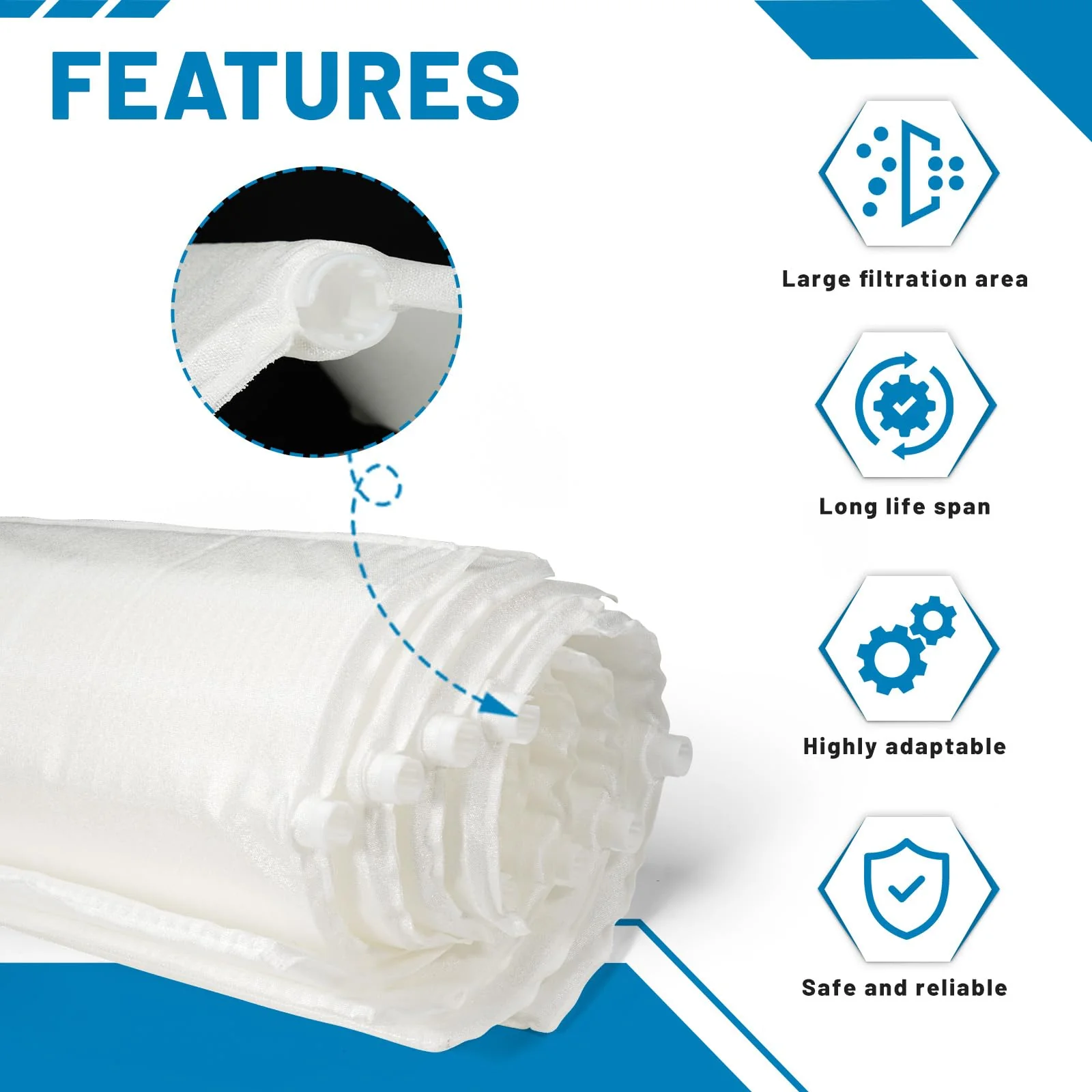 Aumzong Swimming DE Pool Filter Grids Compatible with Hayward Pro-Grid DE4820,Micro Clear DE4800 and DE480S,for Penair FNS Plus Grid Set 48 Sq.Ft. (24 inch Height) - Image 2
