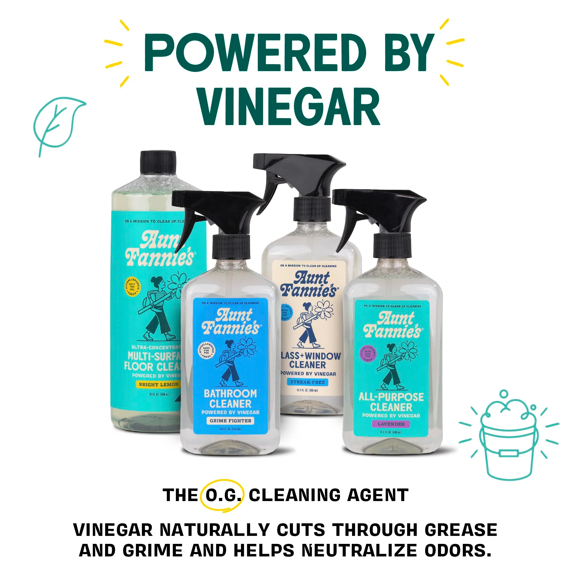 Aunt Fannie's All Purpose Bathroom Cleaner Vinegar Spray for Shower, Tub, Toilet, Tile, Sink and Fixtures, 16.9 Ounces (Pack of 6) - Image 6