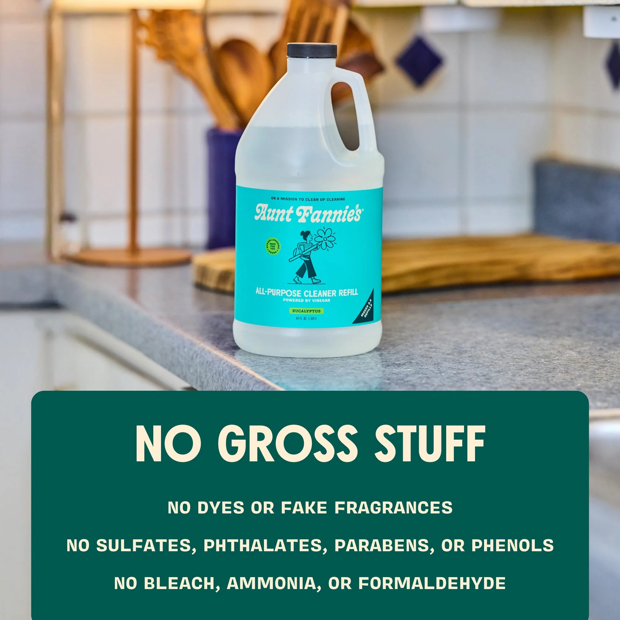 Aunt Fannie's All Purpose Household Cleaner Bundle, Multi-surface Spray and Refill, Powered by Vinegar for Kitchen, Bath, Windows and Countertops, Eucalpytus Scent - Image 3