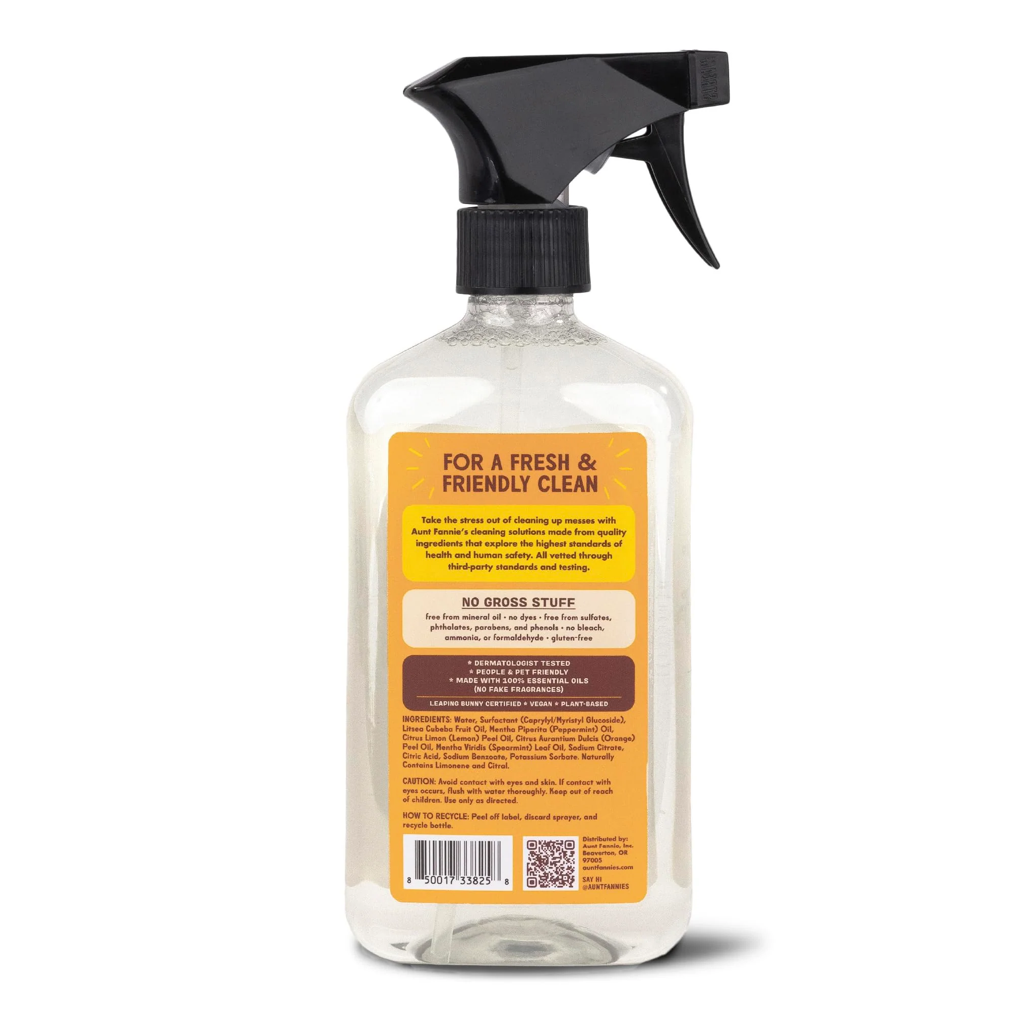 Aunt Fannie's All Purpose Wood Spray Cleaner, No-Wax Formula, Perfect for Wood Tables, Walls, Counters & Shelves, 16.9 Ounces, Lemon Scent (Pack of 3) - Image 2