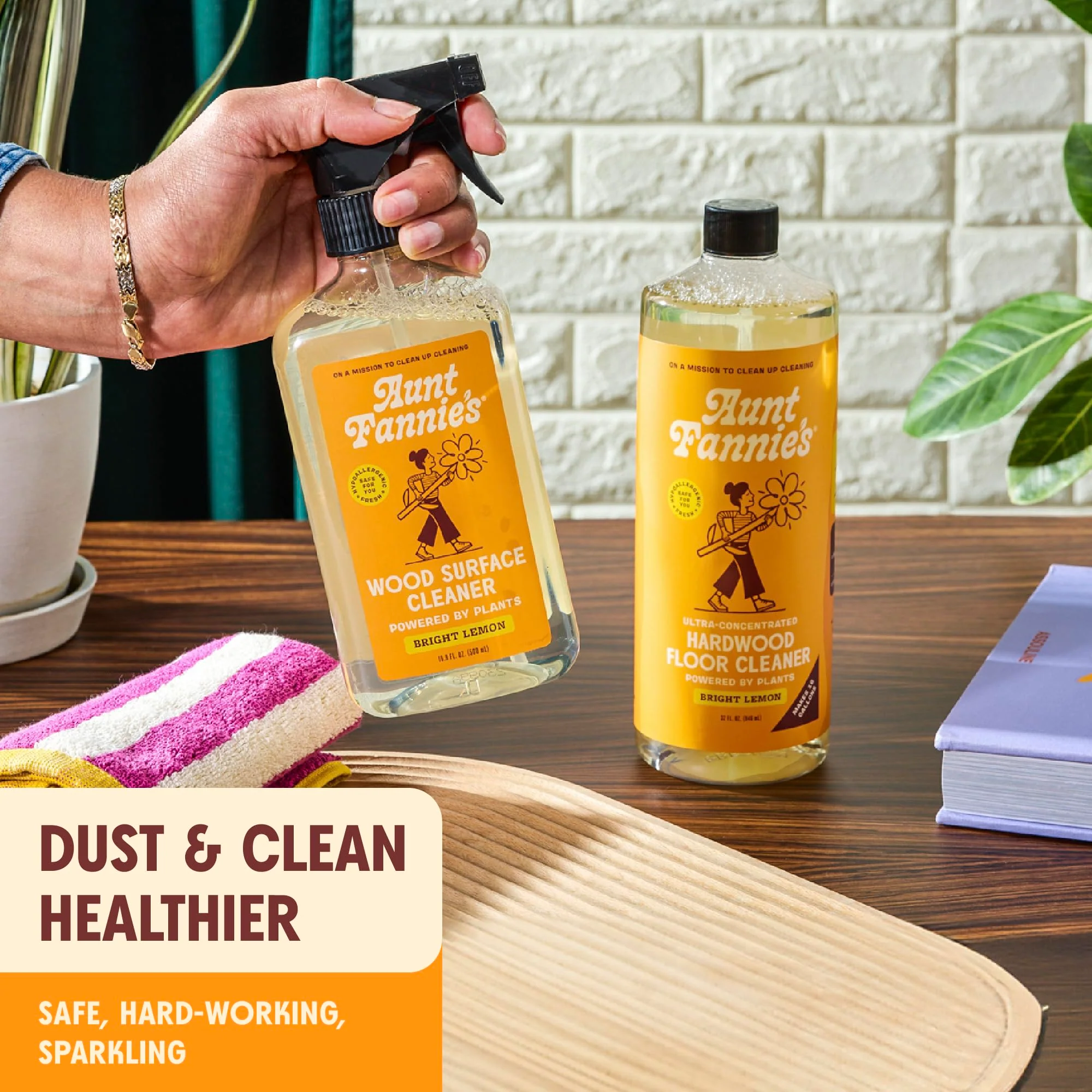Aunt Fannie's All Purpose Wood Spray Cleaner, No-Wax Formula, Perfect for Wood Tables, Walls, Counters & Shelves, 16.9 Ounces, Lemon Scent (Pack of 3) - Image 3