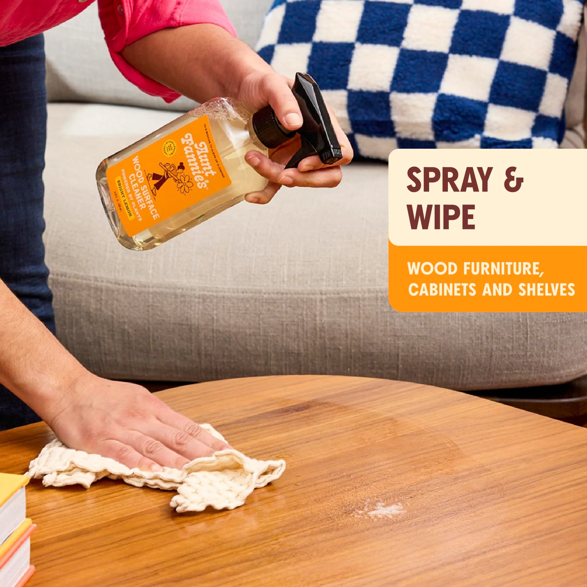 Aunt Fannie's All Purpose Wood Spray Cleaner, No-Wax Formula, Perfect for Wood Tables, Walls, Counters & Shelves, 16.9 Ounces, Lemon Scent (Pack of 3) - Image 6
