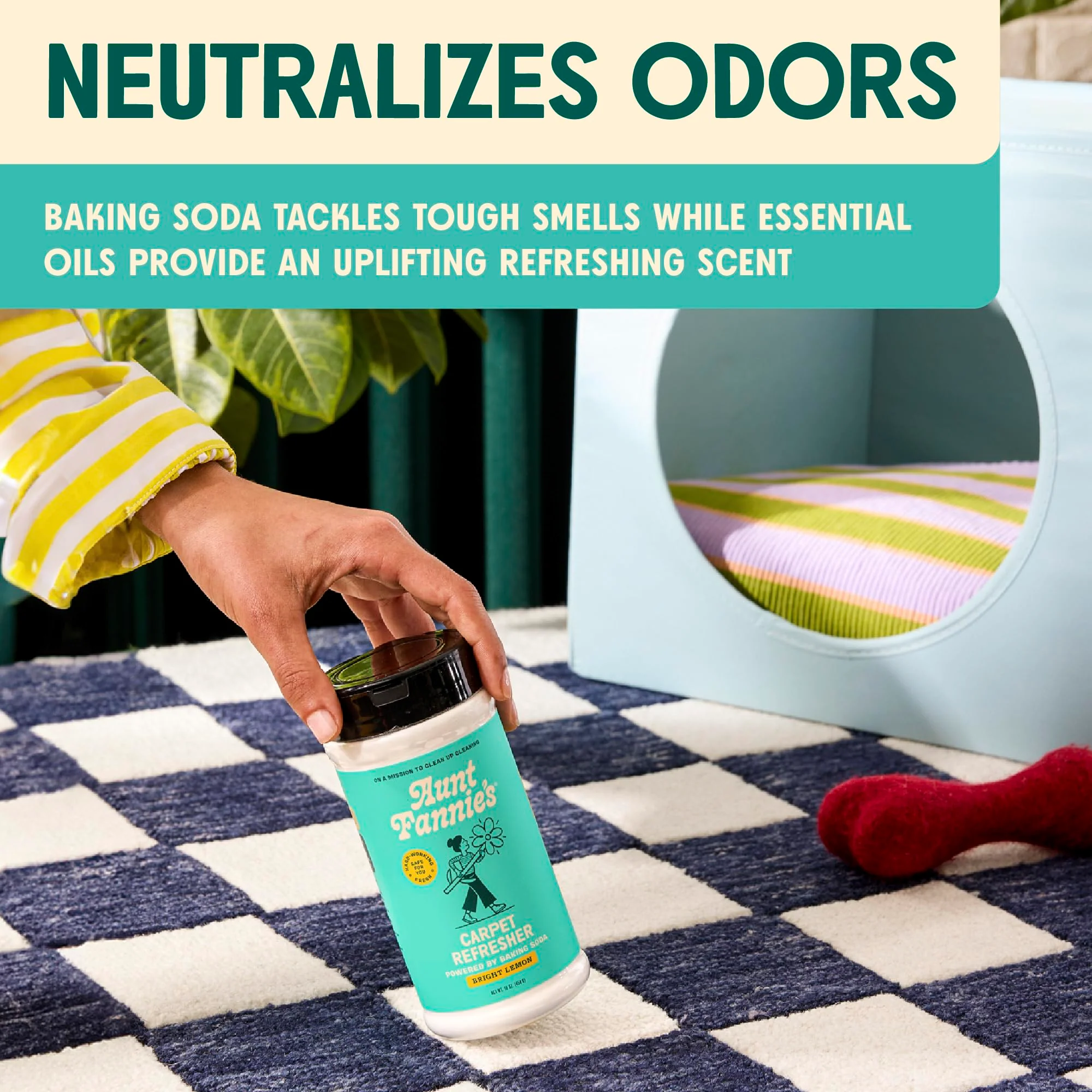 Aunt Fannie's Carpet Refresher & Deodorizer Powder, Multi-Purpose Rug, Carpet, and Upholstery Odor Eliminator for Homes with Cats and Dogs, Bright Lemon Scent, 16 Oz (Pack of 2) - Image 7