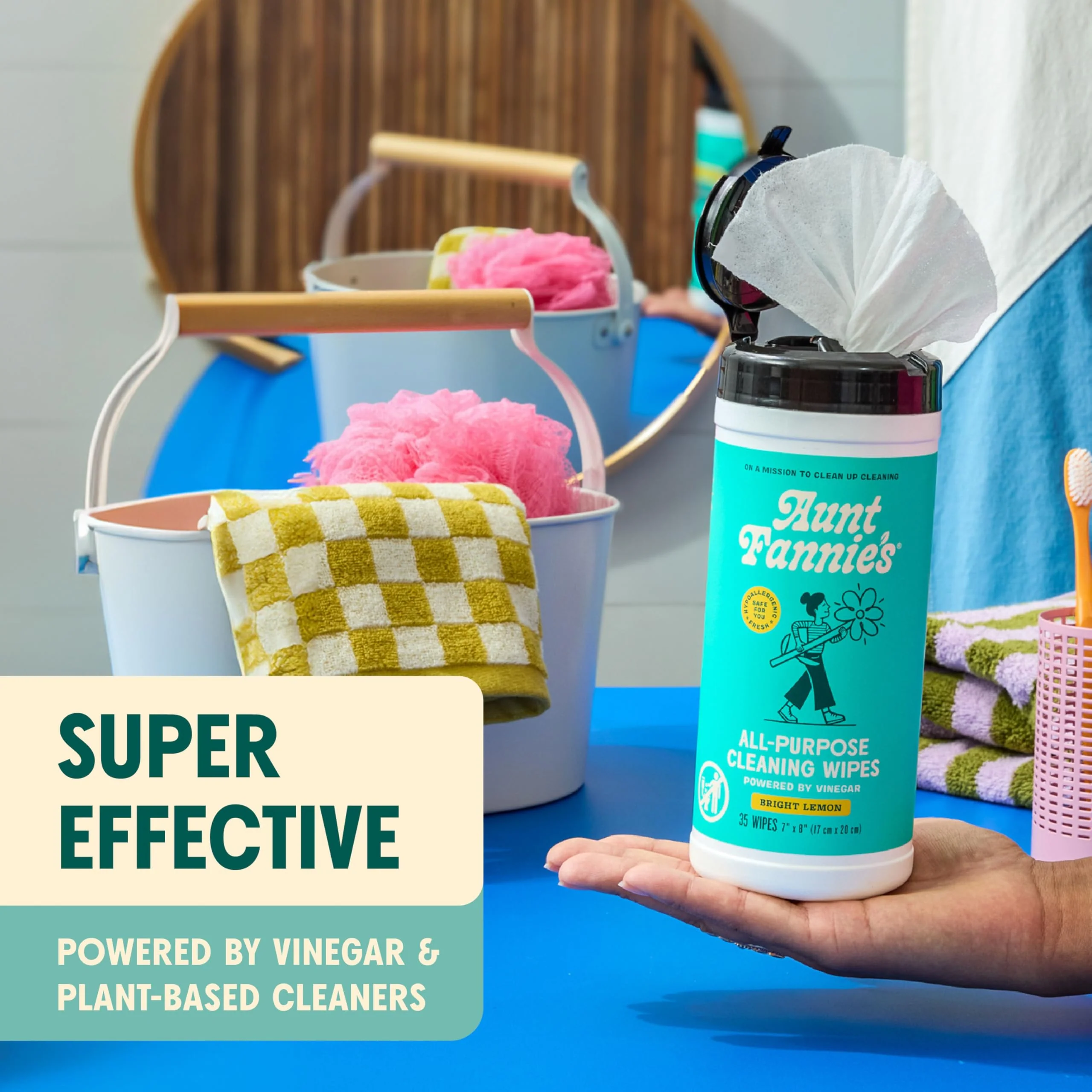 Aunt Fannie's Natural Cleaning Wipes Variety Pack, Multipurpose Surface Cleaner, 35 Count Each, Pack of 6 - Image 6