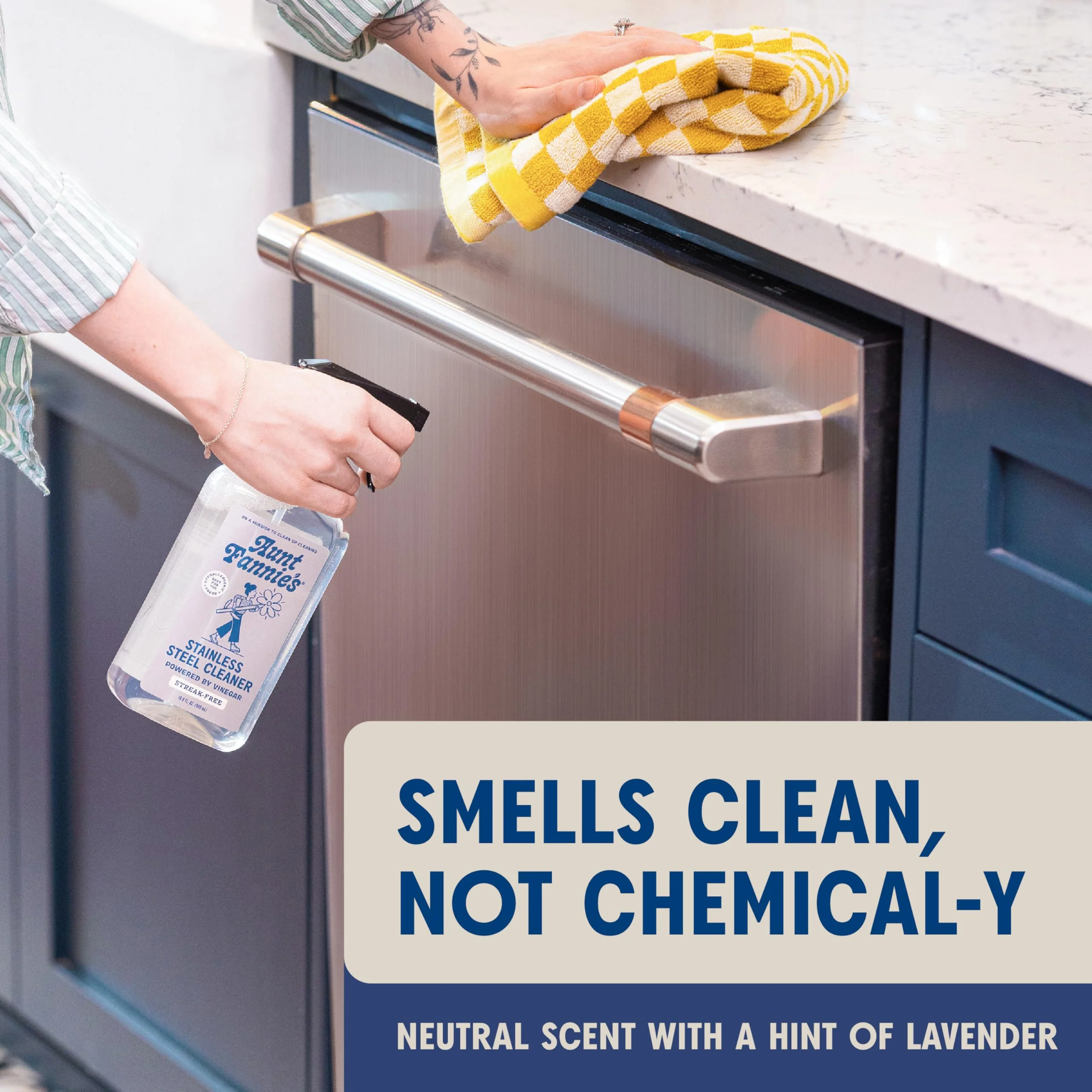 Aunt Fannie's Stainless Steel Spray Cleaner, Powered by Vinegar, Fingerprint and Residue Remover for Refrigerator, Dishwasher, Oven, Grill, Sink, Stovetop, and Other Appliances, Pack of 6 - Image 3